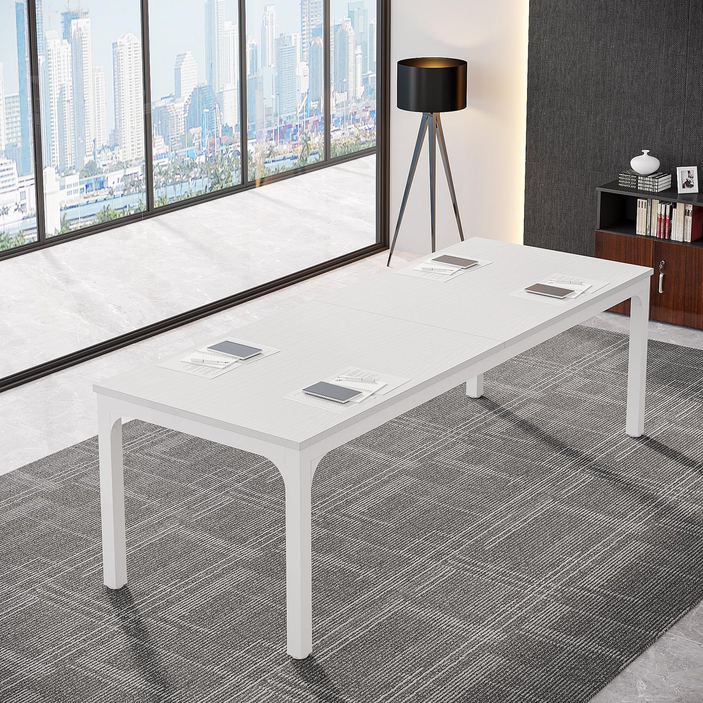 Tribesigns Conference Table, 78.7-Inch Rectangle Meeting Seminar Table, Large Business Office Conference Tables for 6-8 People (Only Table)