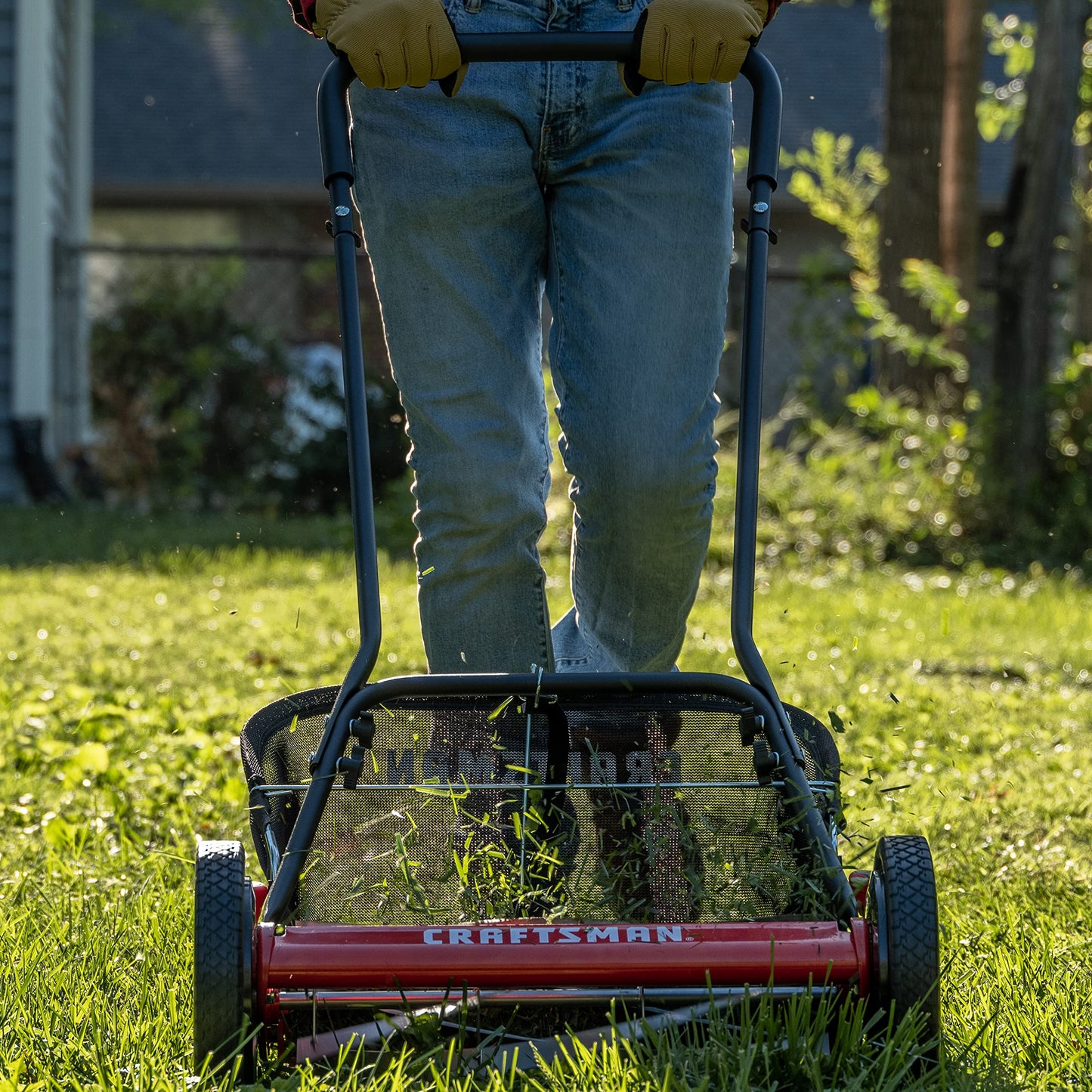 Craftsman 1816-18CR 18-Inch 5-Blade Push Reel Lawn Mower with Grass Catcher, Red