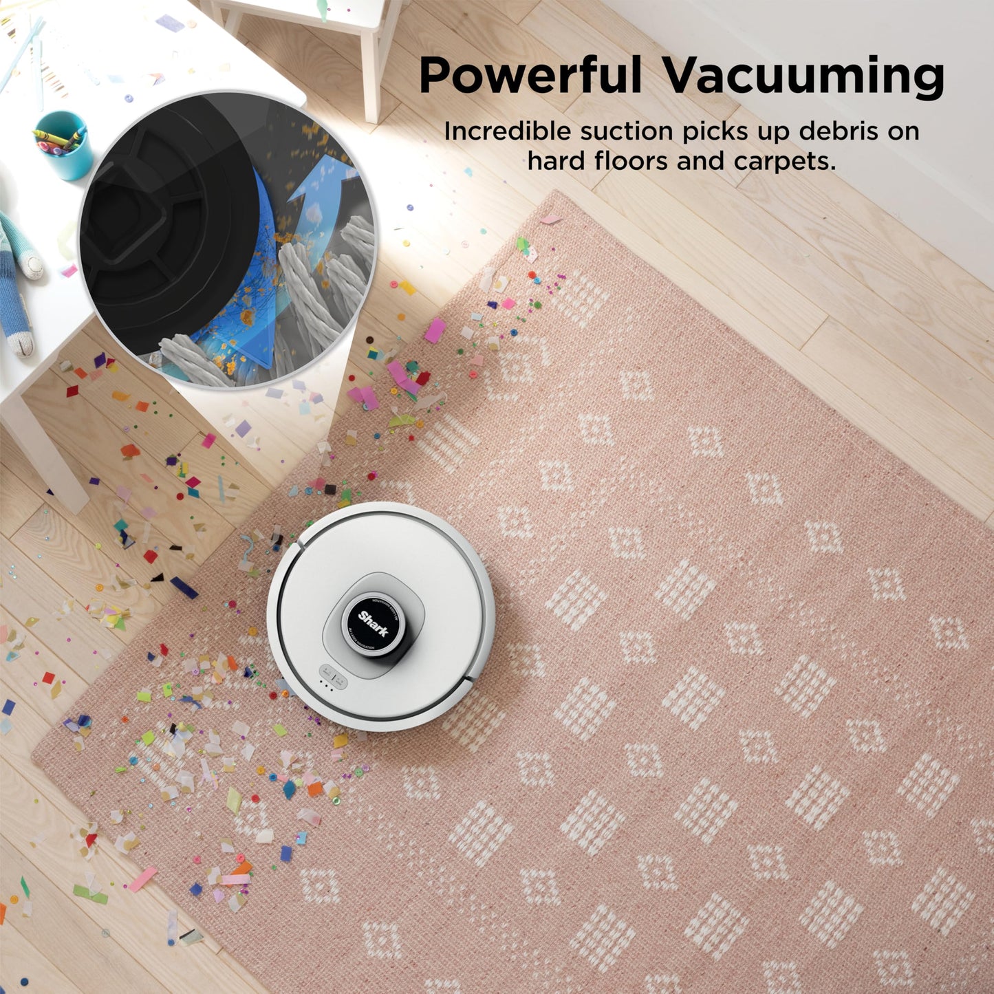 Shark Matrix Clean | Robot Vacuum Cleaner with Powerful Suction for Pet Hair, Rugs, Carpets & Hard Floors | Self-Empty Base | 60-Day Capacity | Voice Control | LiDAR Navigation | White | AV2511AE