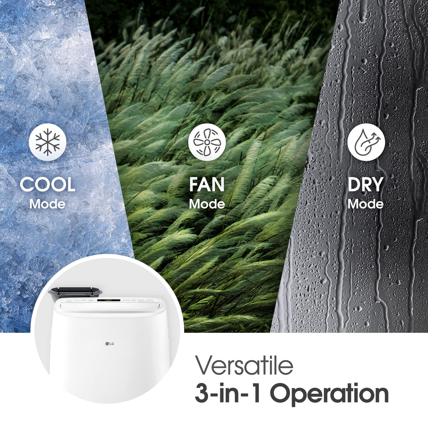 LG 10000 BTU SACC(14000 ASHRAE) Portable Air Conditioners [2023 New, Dual Inverter] Cools 450 Sqft Ultra Quiet & Easy Install WiFi App Medium & Large Room Air Conditioner AC Unit Home White LP1022FVSM