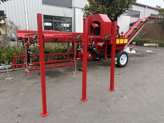 BORUITE 45 ton 19.6 inch log splitter firewood processor equipped with trailer hitch safety emergency stop protection steel body and powerful GX630 engine suitable for personal use