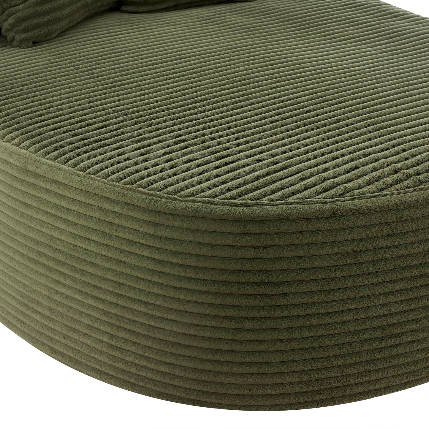 51.6-Inch Fluffy Corduroy Boneless Sleeper Daybed Oversized Single Recliner Foam Cloud Lounge Chaise,Floor Cloud Sofa Chaise W/2 Toss Pillows for Bedroom Living Room