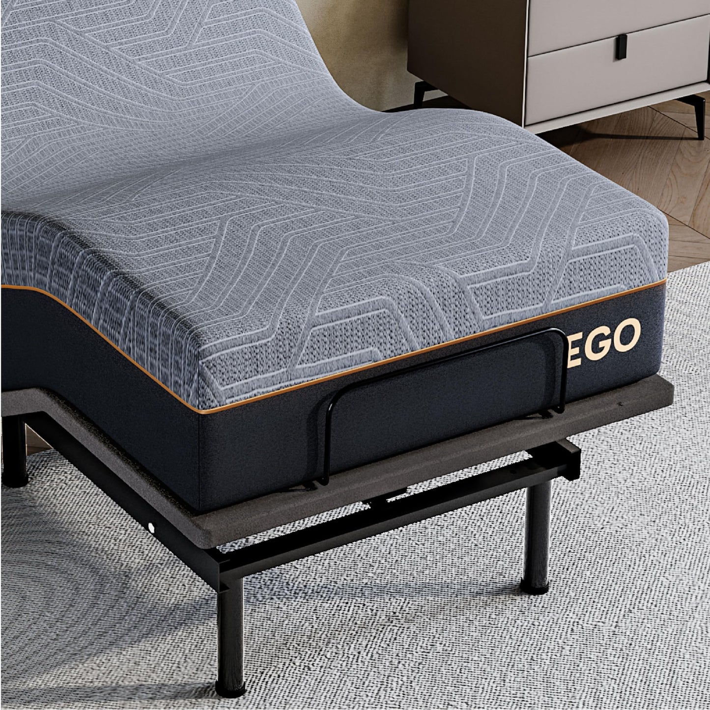 Dyonery Twin XL Adjustable Bed Base Frame with Wireless Remote + 12 Inch Twin XL Gel Memory Foam Mattress Bed in a Box, Head and Foot Incline, Zero Gravity, Fiberglass Free,80" × 38"