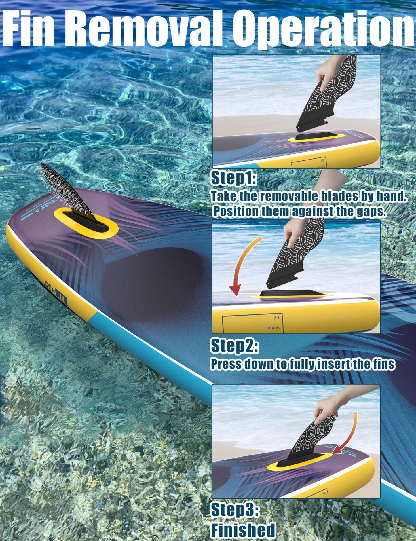YASKA Inflatable Stand up Paddle Board 11ft with Premium SUP Accessories,Extra Wide Design Non-Slip Paddleboard for Beginner Adults Advenor Yoga Fishing