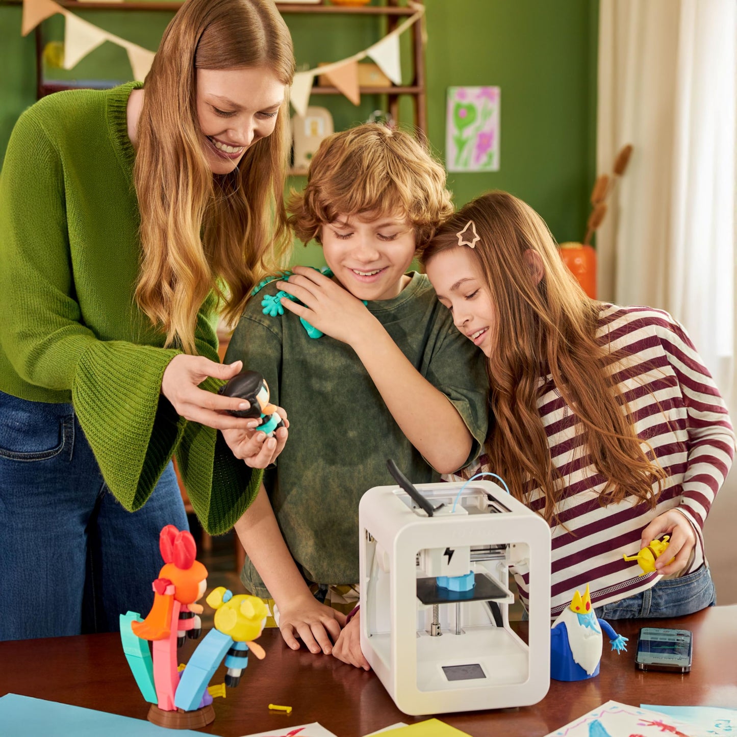Toybox 3D Printer for Beginners and Kids with Fast Printing, Easy Setup, Safe Design, Free App with Access to 7,000+ Digital Toys, 1 Filament Included - Alpha Three