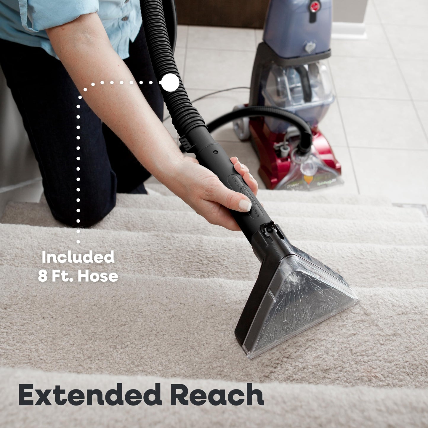 Hoover PowerScrub Deluxe Carpet Cleaner Machine, Deep Cleaning Carpet Shampooer Machine, SpinScrub Brushes, HeatForce Drying, Pet & Upholstery Tools, Pair with Hoover Carpet Cleaner Solution