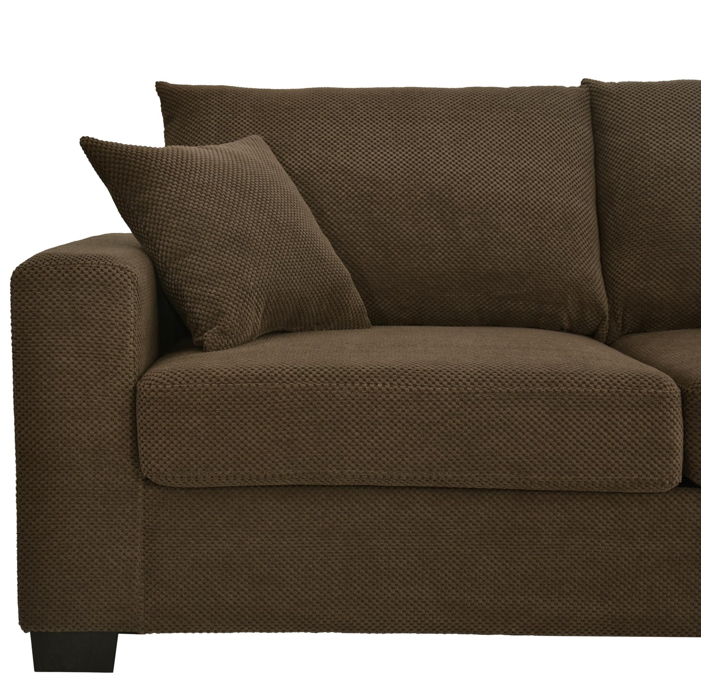 Ball & Cast 69" Loveseat Sofa, Modern Love Seat Couches for Living Room, Button Tufted Upholstered Small Couch with 2 Throw Pillows for Bedroom,Apartment,Office,Easy Assembly,Coffee