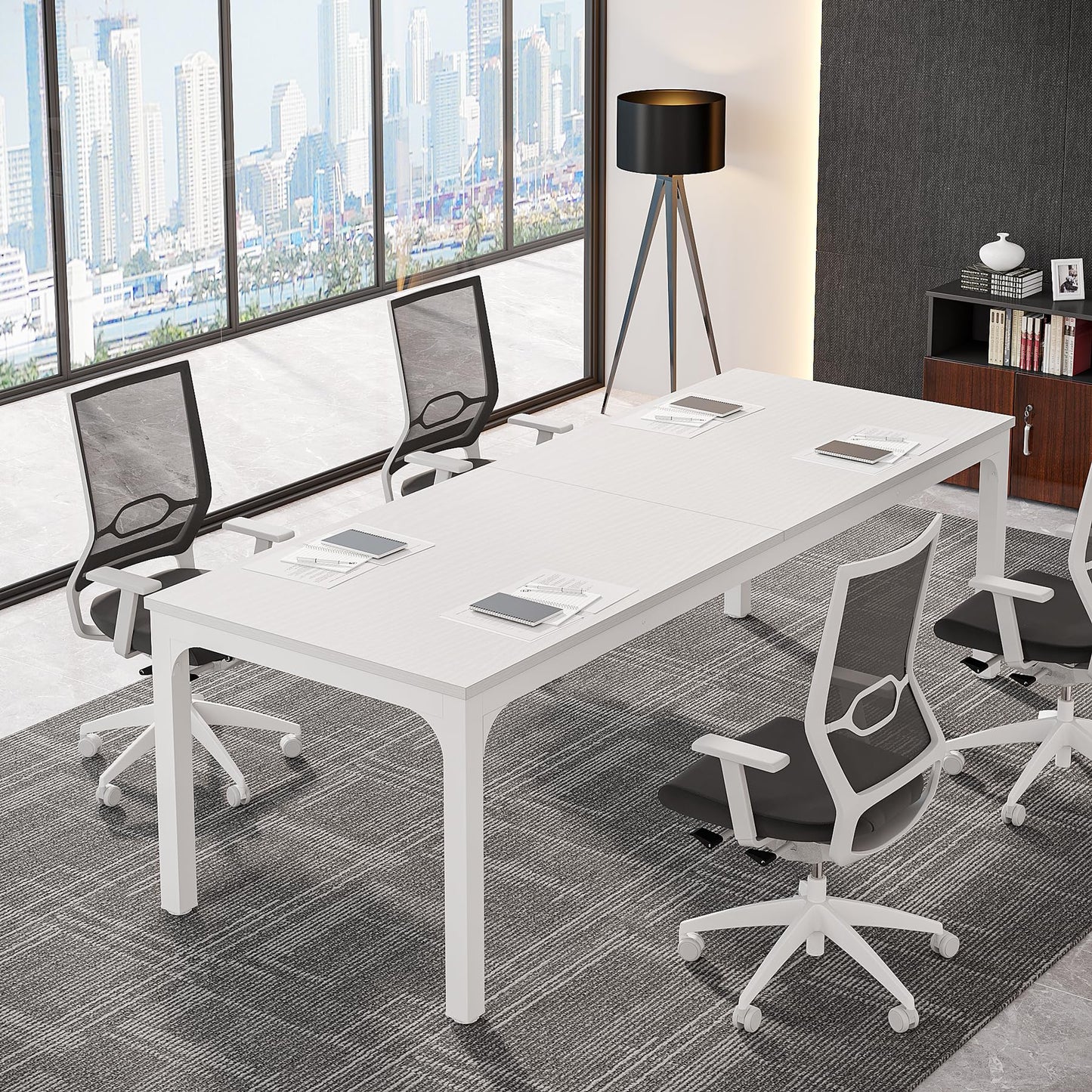 Tribesigns Conference Table, 78.7-Inch Rectangle Meeting Seminar Table, Large Business Office Conference Tables for 6-8 People (Only Table)