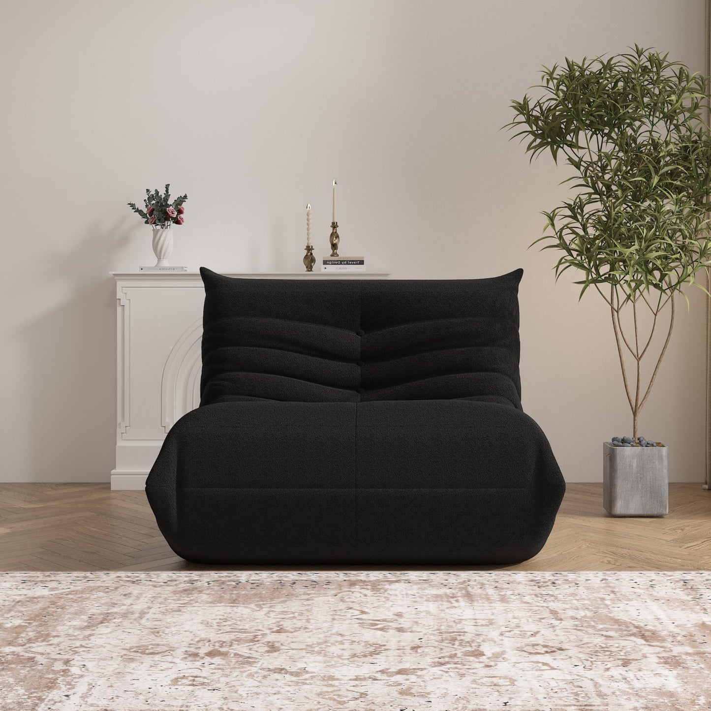 YVDNHP Bean Bag Chair, Memory Foam Bean Bag Sofa Large Bean Bag Chair for Adults, Bean Bag Chairs for Teens with High Density Comfortable Foam, Memory Foam Lazy Sofa for Living Room, Bedroom (Black)