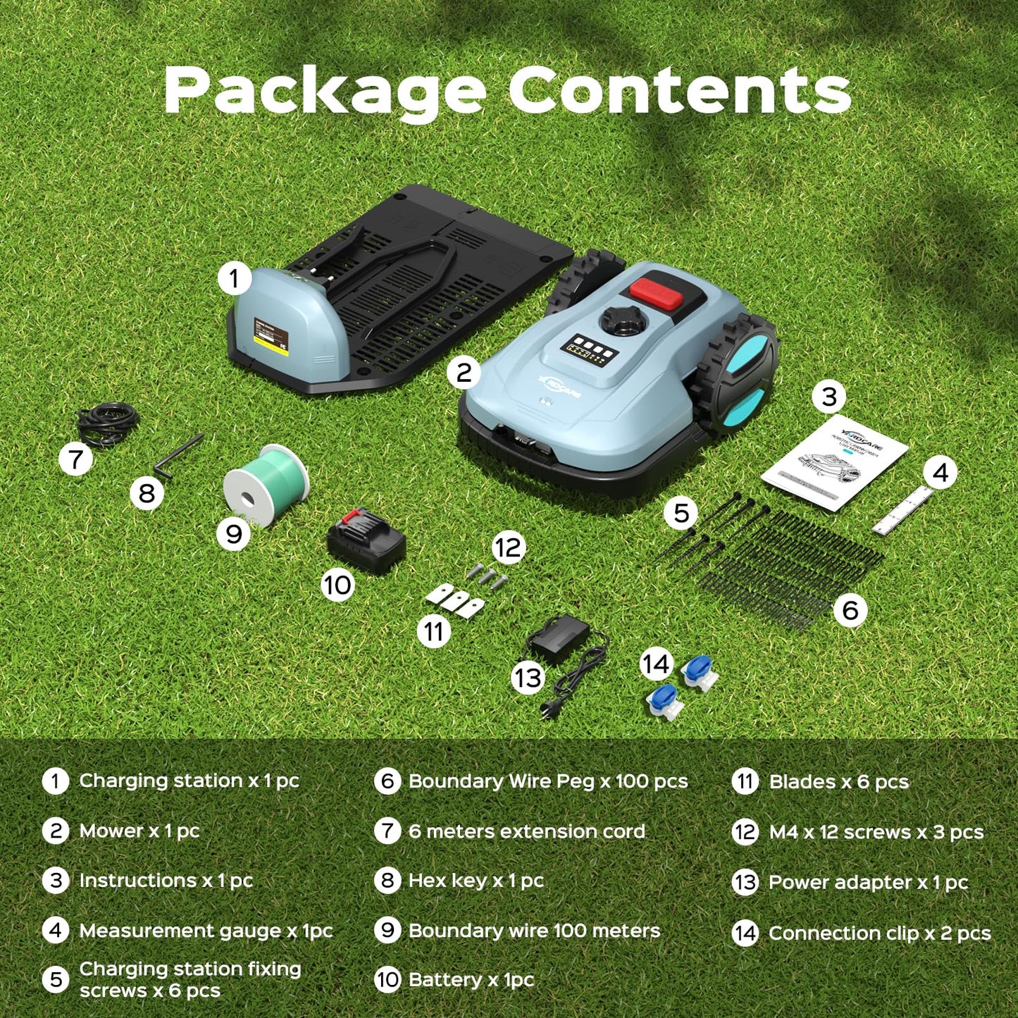 2026 New Robot Lawn Mower with App Control – Features Adjustable Cutting Height, Auto-Charging, Obstacle Detection and Brushless Motor for Lawns Up to 1/8 Acre, Light Gray