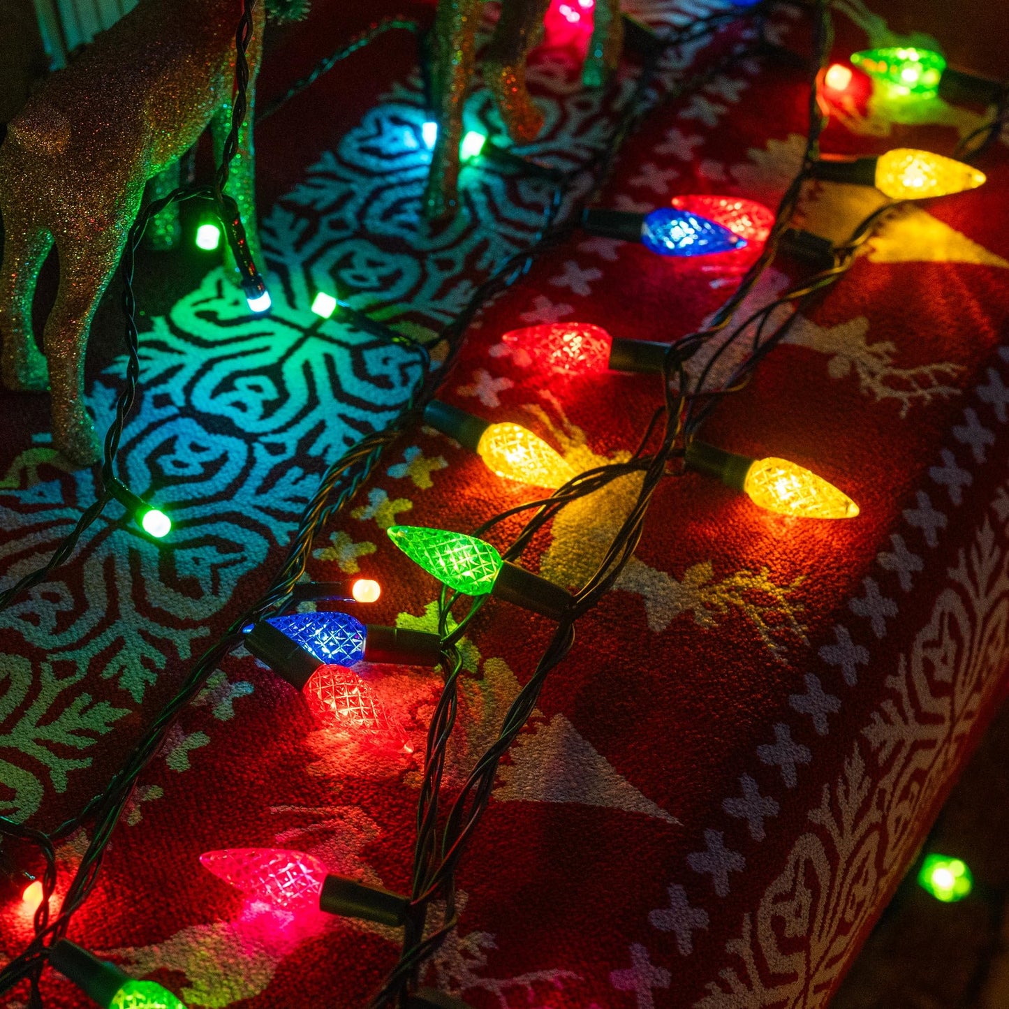 Dazzle Bright C6 Christmas String Lights, 200 LED, 66 FT, Waterproof, 8 Modes, Multicolor, Model HB-300COI