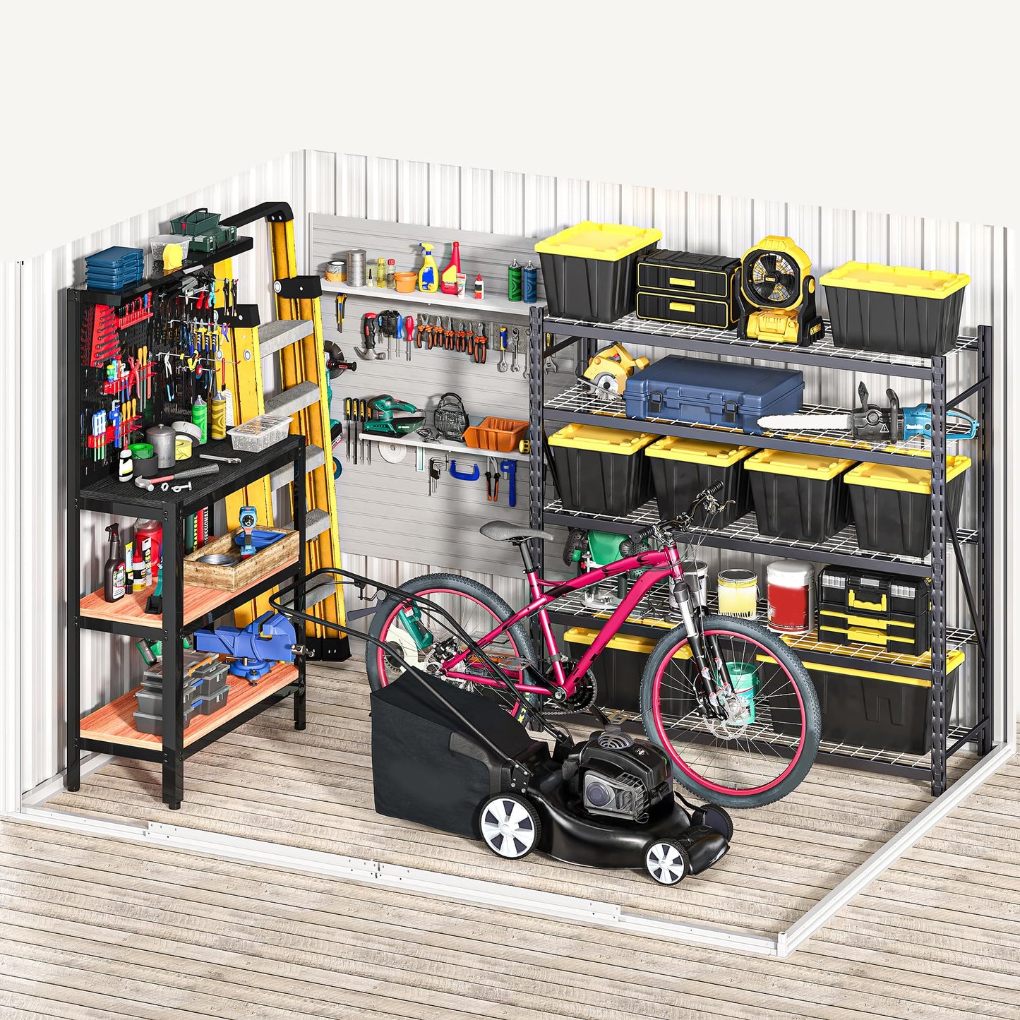 DWVO 7x5ft Metal Outdoor Storage Shed, Waterproof Tool Shed Heavy-Duty Storage Unit with Lockable Door and Vents, Ideal for Bicycles, Tools, Lawnmowers, Backyards, Patios, Lawns - Dark Gray