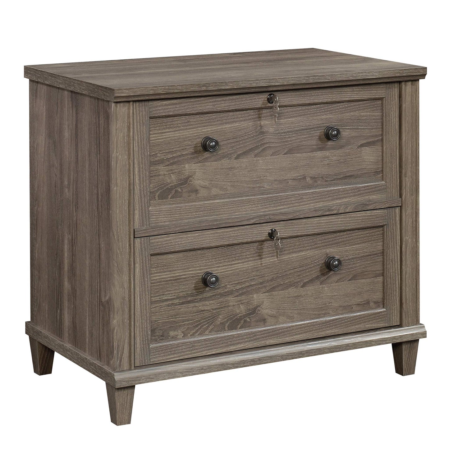 Sauder Hammond 2 Drawer Lateral File Cabinet for Home Office, Filing Cabinet with Lock, in Emery Oak