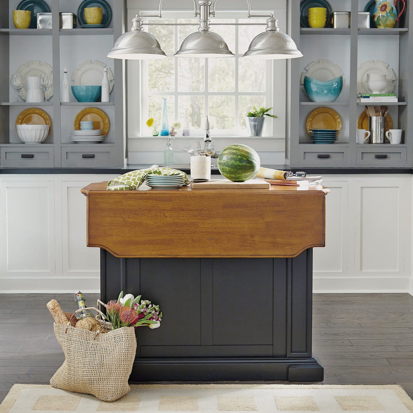 homestyles Americana Black Kitchen Island