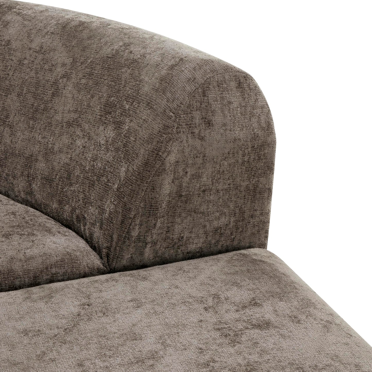 Christopher Knight Home Midel 111" Modular L-Shape Sofa Couch with Chaise Lounge, Modern Boneless Sofa for Living Room, Fabric Upholstered Cloud Couch with Deep Seat, Dark Brown