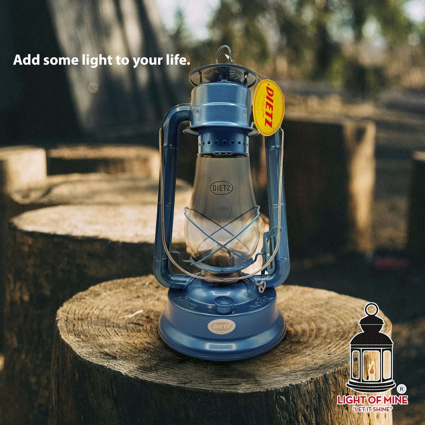 LIGHT OF MINE Blizzard Oil Lantern - Borosilicate Glass, Blue, Model PARE-CHIMN, Includes 7/8in Replacement Wick Strips