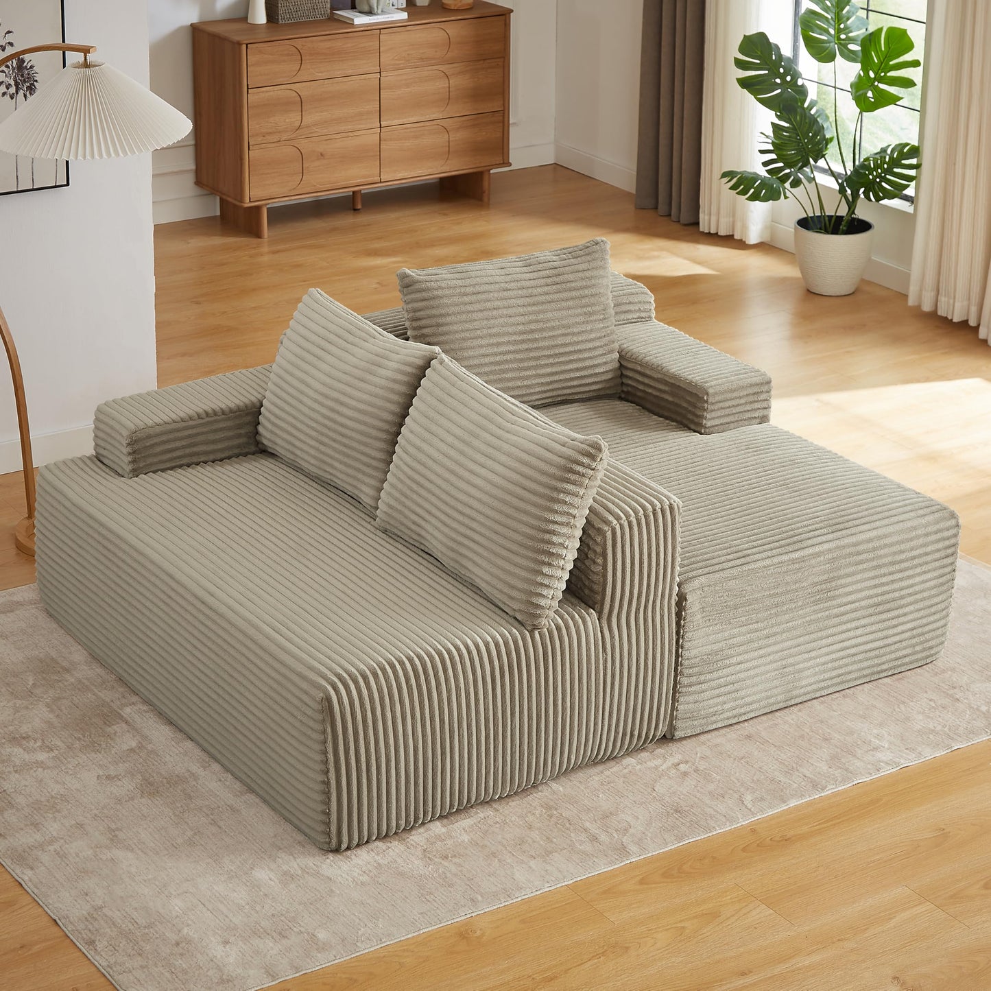 96" Modular Sectional Sofa, Cloud Sectional Couch with Deep Seat, Modern L-Shape Corner Sofa Couch with Right Facing Chaise,Upholstered Boneless Couches for Living Room Bedroom