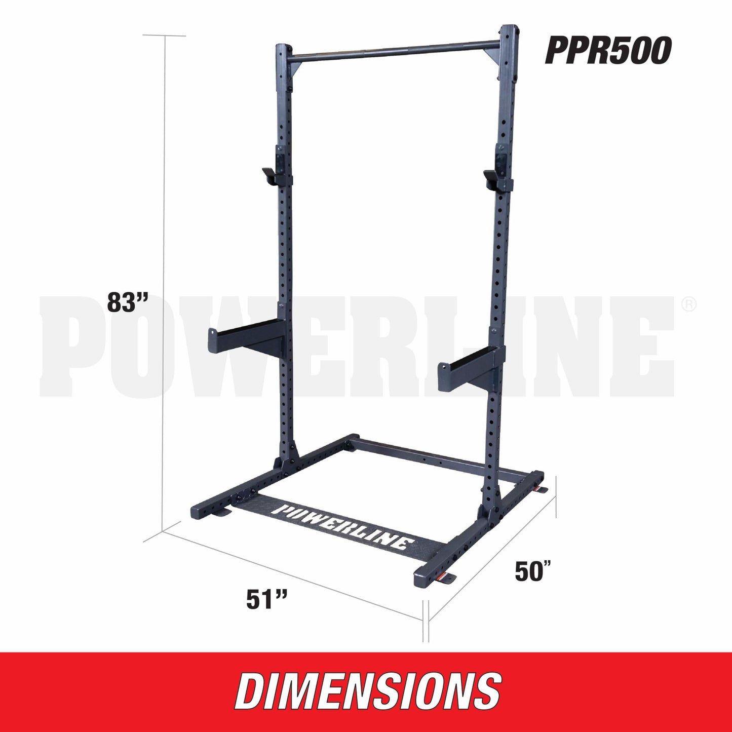 Body-Solid Powerline (PPR500) Half Rack - Compact Power Cage with J-Cups & Safety Spotter Arms for Home Gym Strength Training