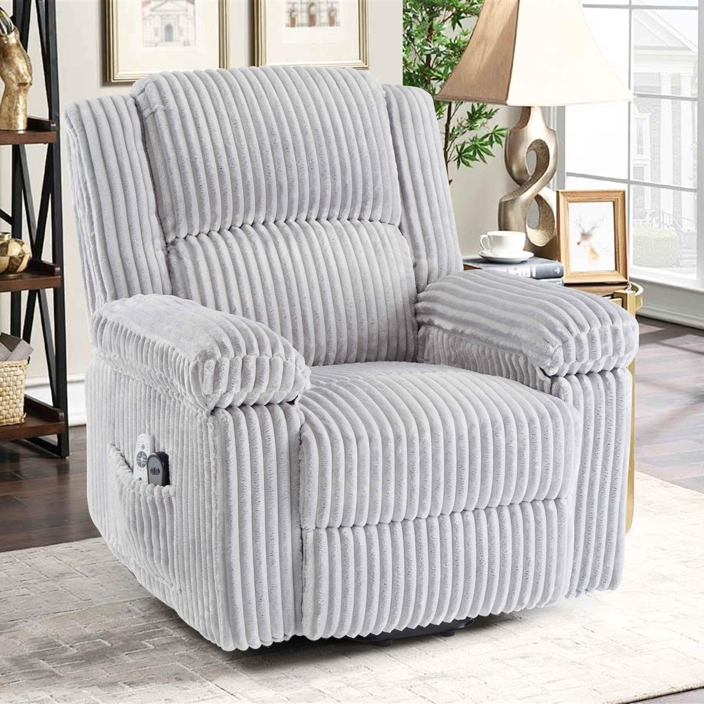 GarveeHome Power Lift Recliner Chair - Heat and Massage, Electric Lift Plush Recliner with Soft Padded Seat, Back Support & Armrests, Designed for the Elderly and People with Mobility impaired