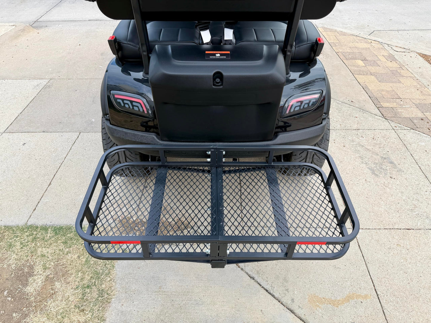 Universal Rear Cargo Carrier – Heavy-Duty Golf Cart Hitch Mount Rack, 2" Receiver – Black Steel Utility Basket by Dr. Gooliu