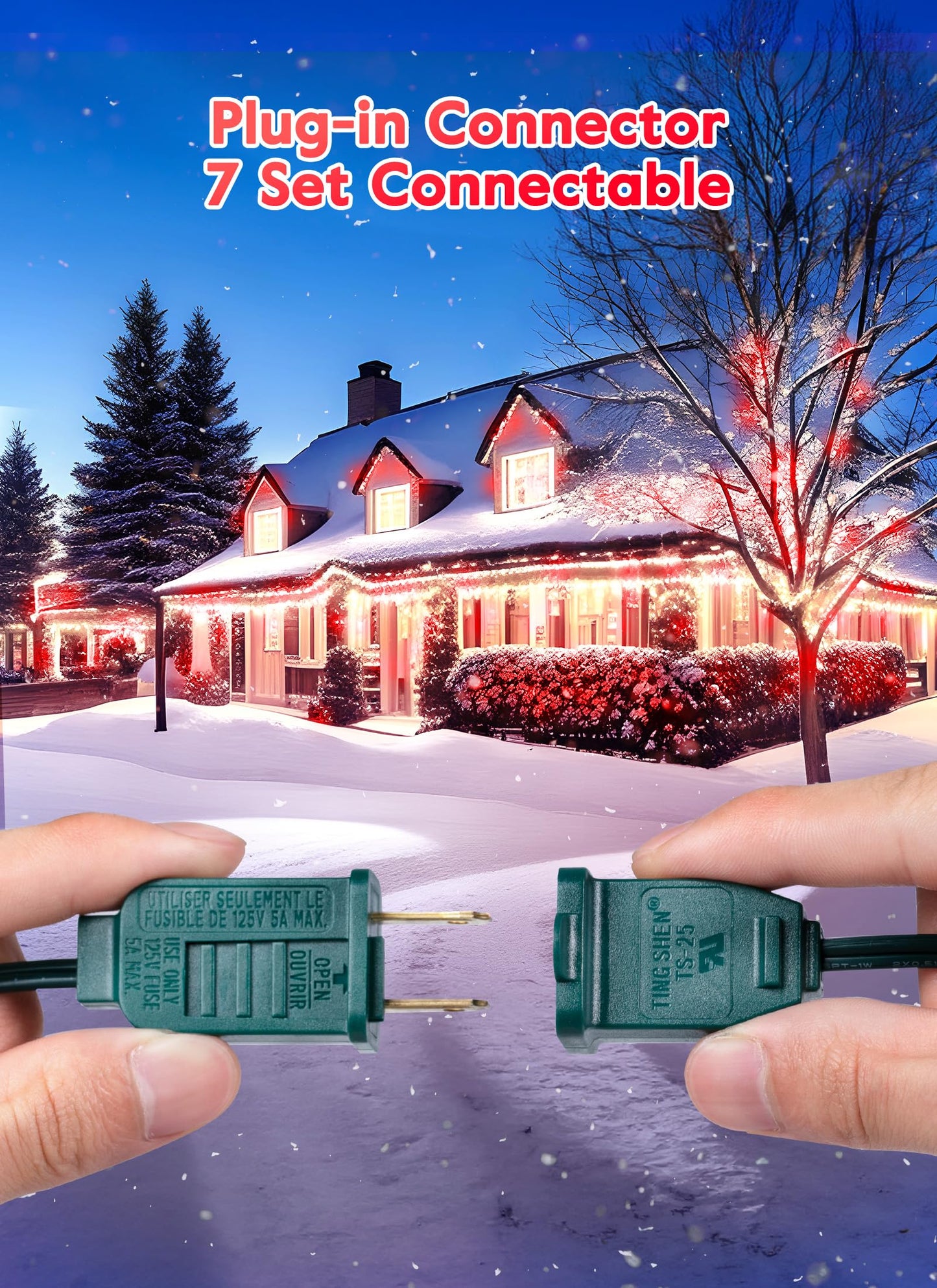 Minetom C9 Christmas String Lights, 200 LED, 200 Ft, Waterproof, Red and Pure White, Model GYPI-O200LAU