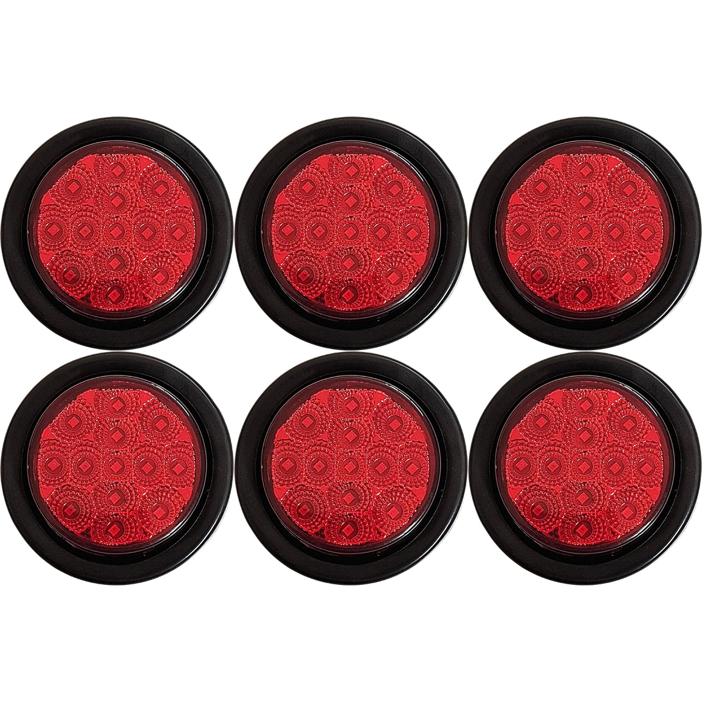 All Star Truck Parts Amber LED Clearance Side Marker Lights Kit, 2.5in Round, 6x Red, Model ASA2513, Waterproof, 12V