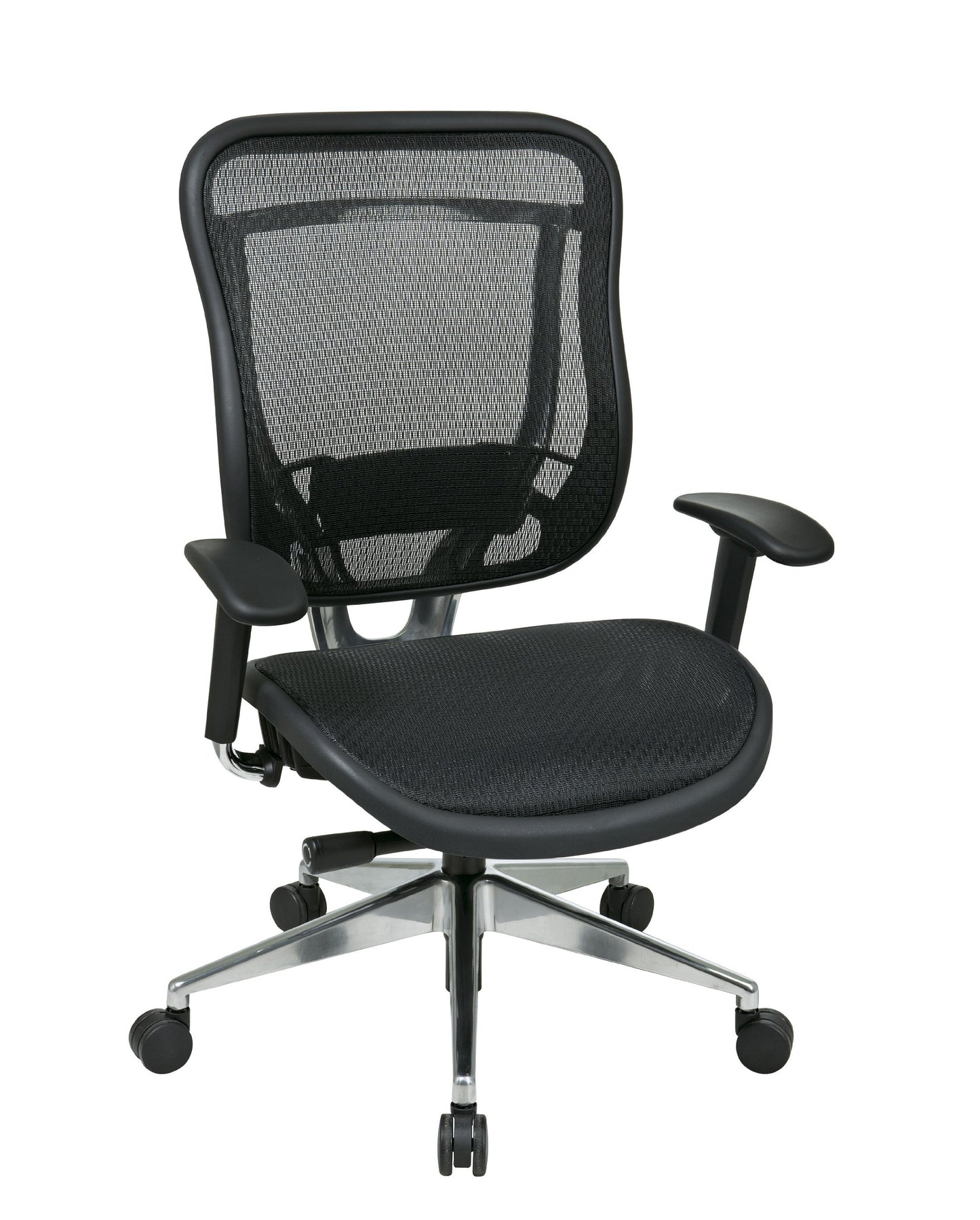 Space Seating 818 Series Executive Big and Tall Office Chair with Breathable Mesh Back, Deluxe 2-to-1 Synchro Tilt, Anti-Kickback and 300 lb. Limit, Black Mesh