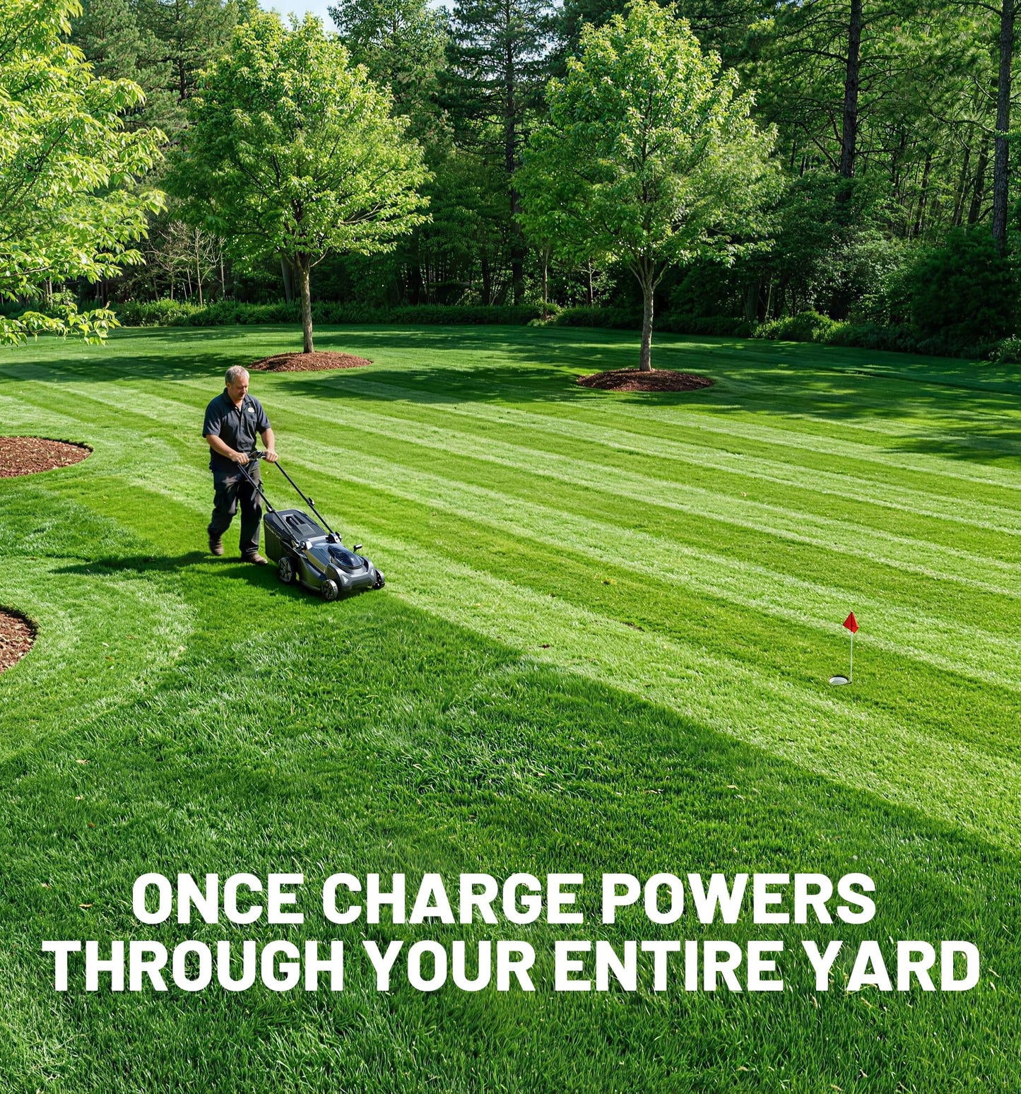 Neobitat 40V 18'' Self-Propelled Lawn Mower, 2-in-1 Mulching/Bagging Brushless Cordless Electric Lawn Mower with 6-Position Height Adjustment, Include 5.0Ah Battery x 2 and Rapid Charger