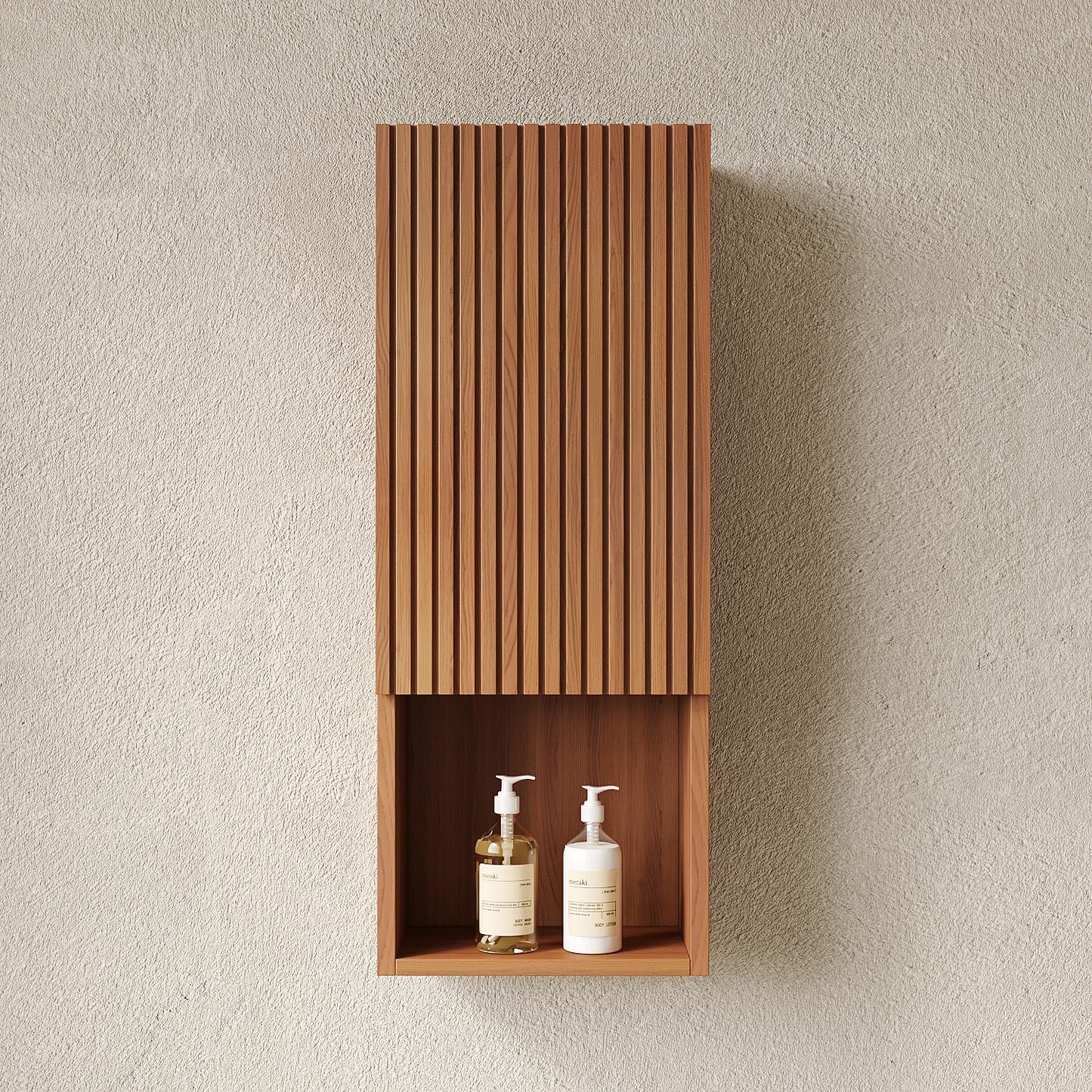 KEIKI Bathroom Wall Cabinet, Premium Wood Medicine Cabinet with Soft-Close Doors and Open Shelf, Narrow Storage Cabinet for Bathroom Kitchen Laundry Room, Brown Oak