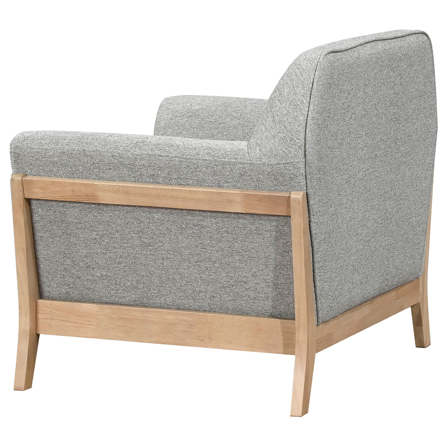 Coaster Home Furnishings - Vaughn - Fabric Upholstered Flared Arm Accent Chair with Tight Back, Blonde Legs, Foam Filling and Attached Seat Cushion - Living Room - Grey - 511073