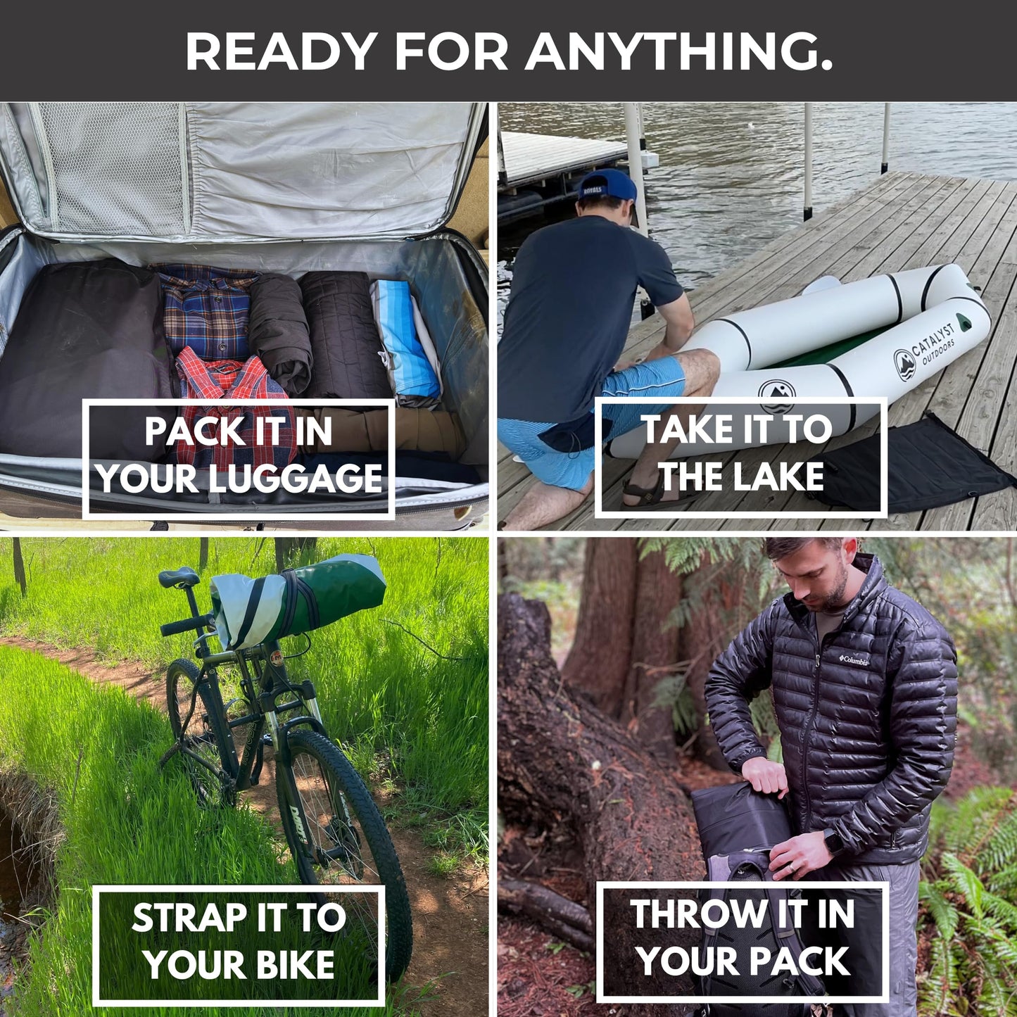 Catalyst Outdoors Ultra-Lightweight Inflatable Kayak for Adults & Kids - 1 Person Packraft, Durable TPU, Compact, Rapid Inflate, Ideal for Fishing & Adventure