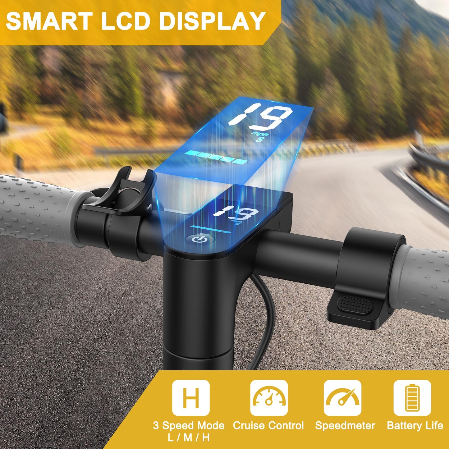 Qlaway 8.5" Aluminum Alloy Frame E Scooter for Adults 19 MPH Sport Escooter 350W Motor, Electric Scooter Up to 22 Miles Range, Bearing 265 LBS/APP Control-Gray