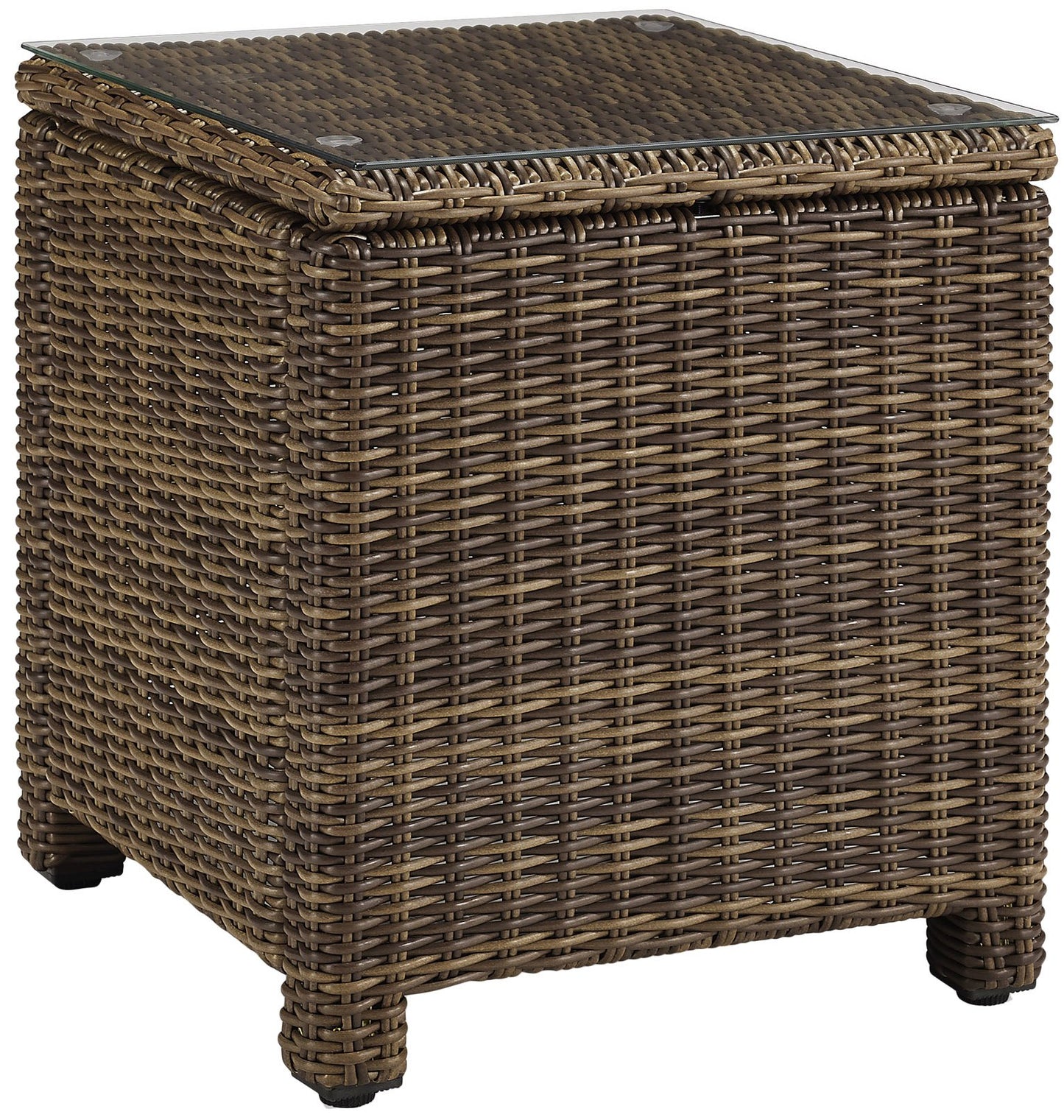 Crosley Furniture Bradenton 3-Piece Outdoor Chair and Side Table Set, Wicker Patio Conversation Sets, Brown with Sand Cushions