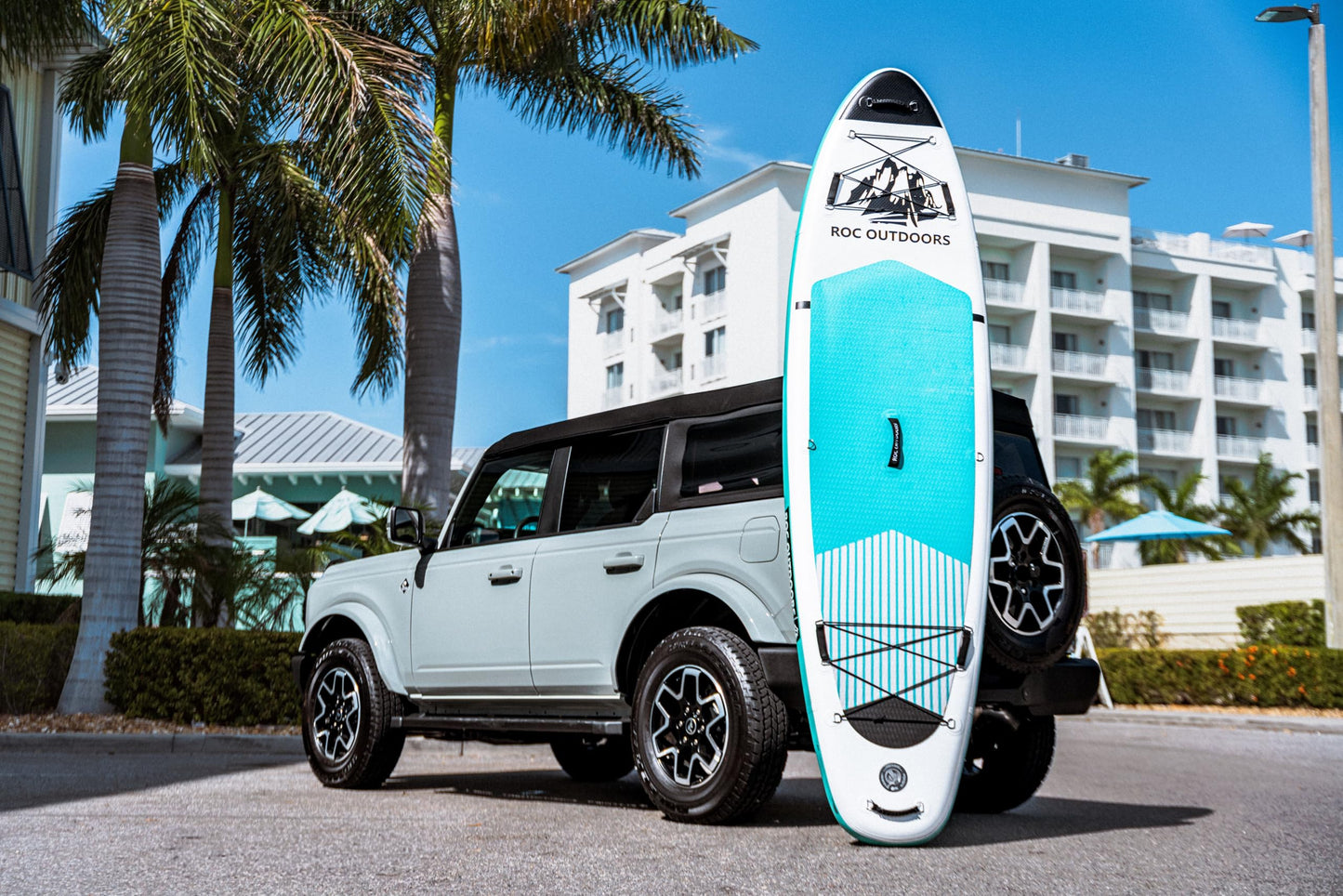 Roc Inflatable Stand Up Paddle Board with Premium SUP Paddle Board Accessories, Wide Stable Design, Non-Slip Comfort Deck for Youth & Adults (Teal)