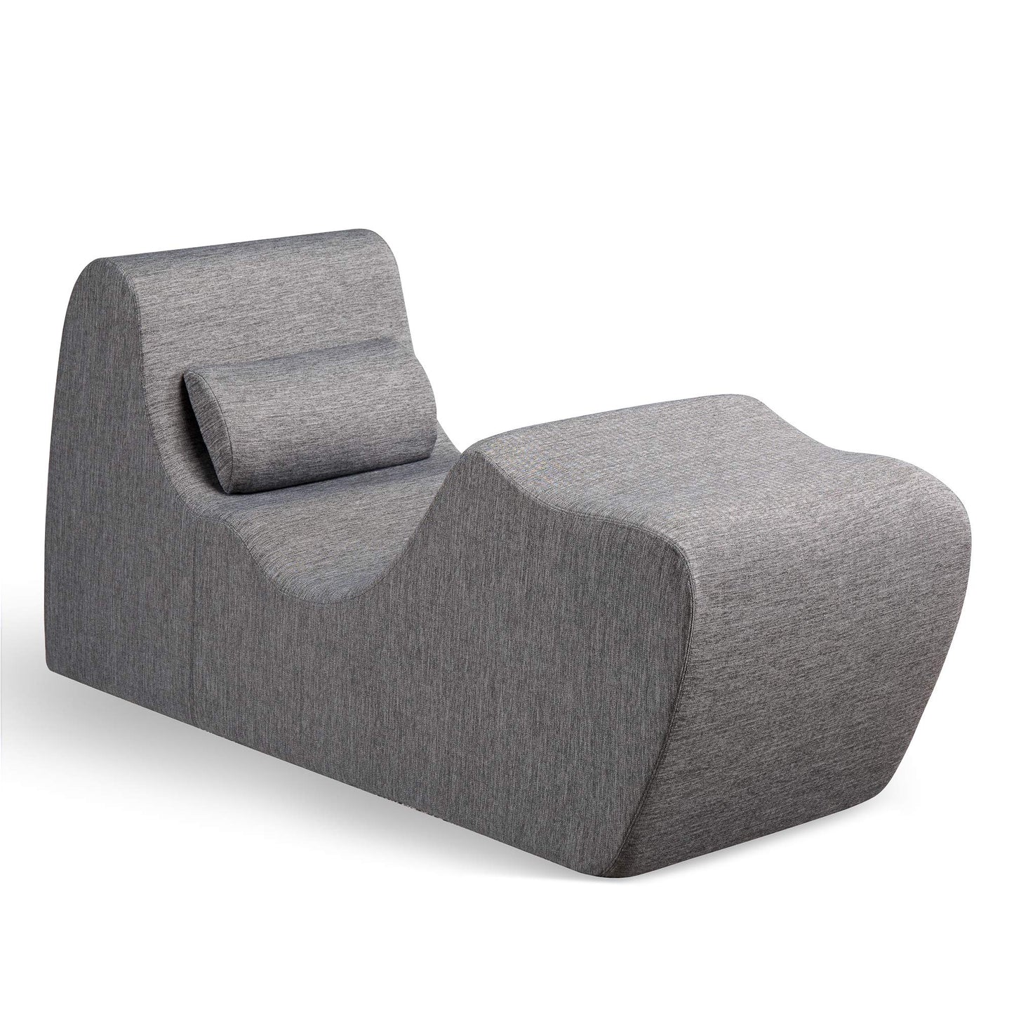 Zinus Lotus Zero Gravity Chaise Lounger, Foam Recliner for Living Room, Ergonomic Positioning for Better Relaxation, Pillow Included, No Assembly, Dark Grey