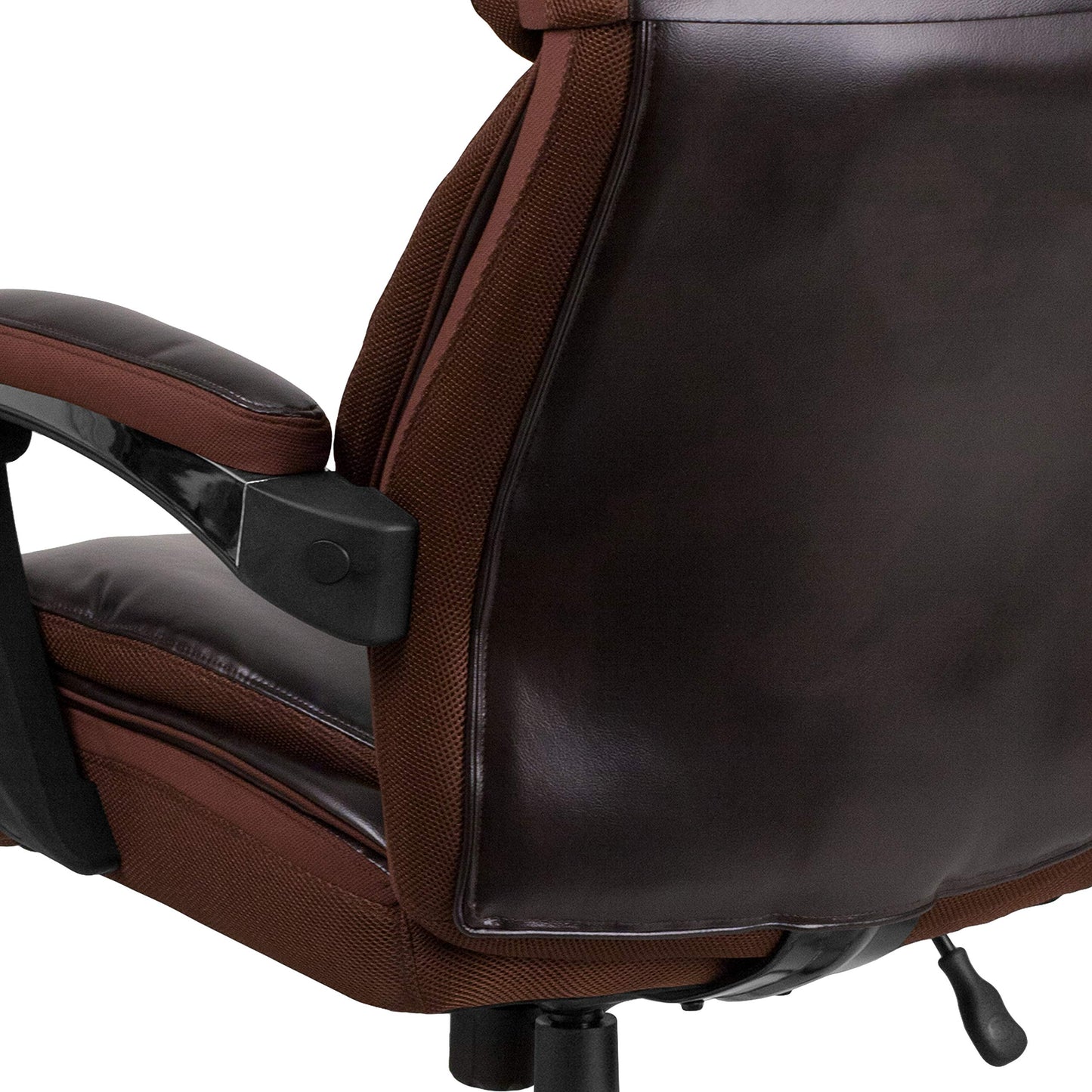 Flash Furniture Hercules Series High-Back Swivel LeatherSoft Office Chair, Ergonomic Executive Chair with Headrest and Adjustable Height, Brown