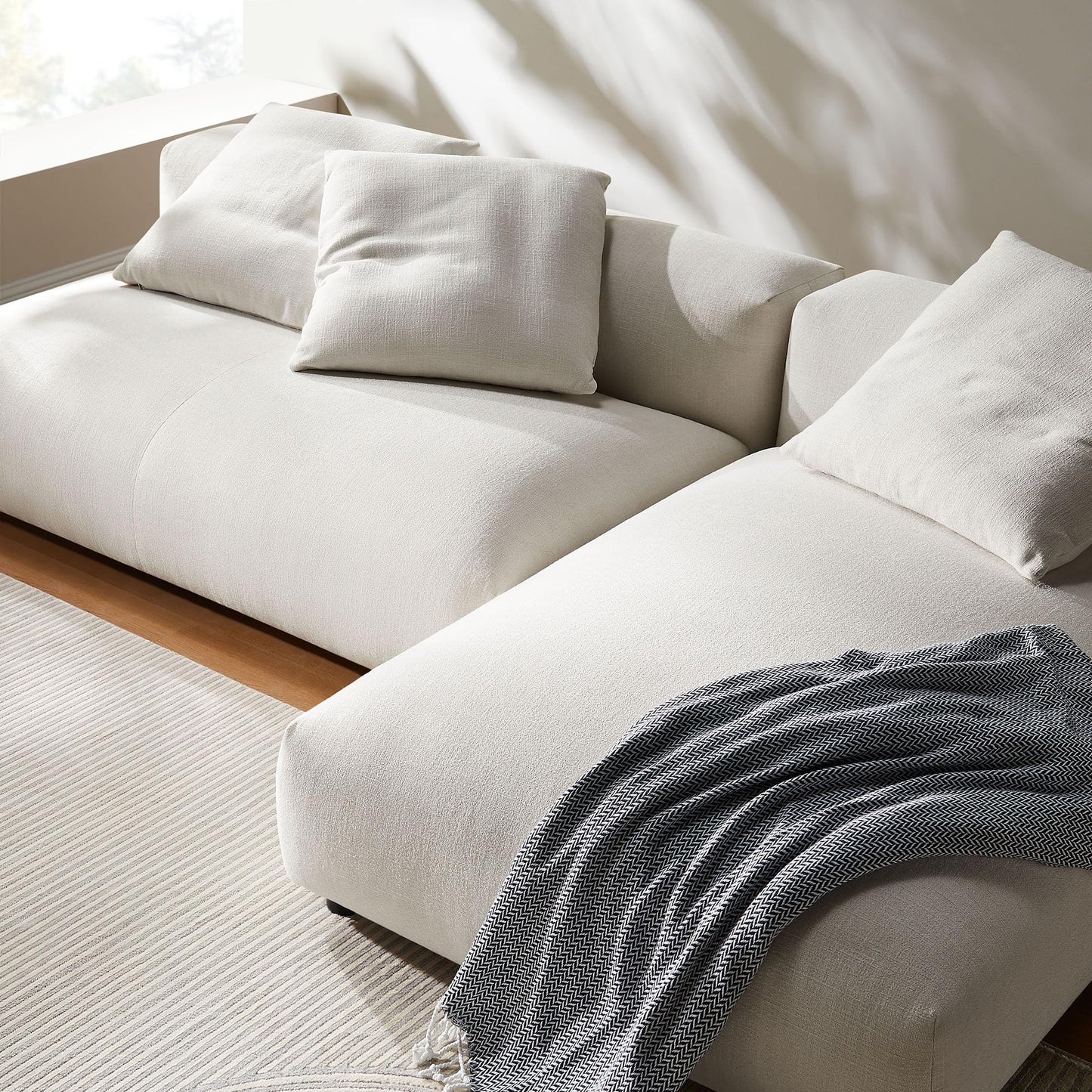 Modway Solace Sectional, Oversized, Salt