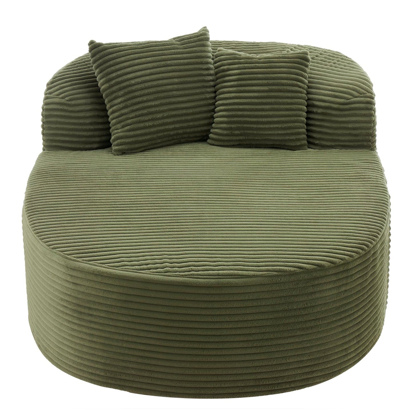 51.6-Inch Fluffy Corduroy Boneless Sleeper Daybed Oversized Single Recliner Foam Cloud Lounge Chaise,Floor Cloud Sofa Chaise W/2 Toss Pillows for Bedroom Living Room