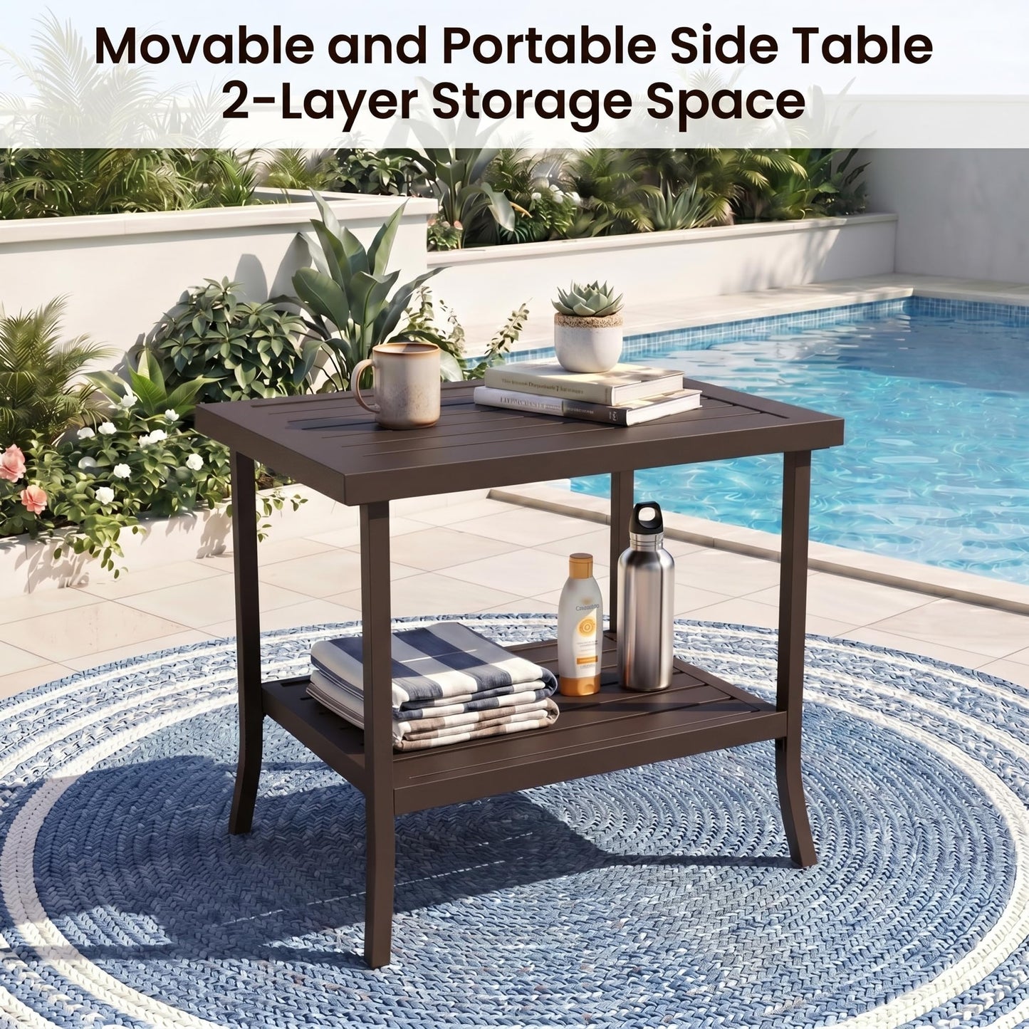 RoyalCraft 7-Pieces Outdoor Patio Furniture Set, Outdoor Metal Sectional Furniture with Cushions, Outdoor Conversation Seating Set with Coffee Table for Balcony, Backyard, Garden, Deck, Grey