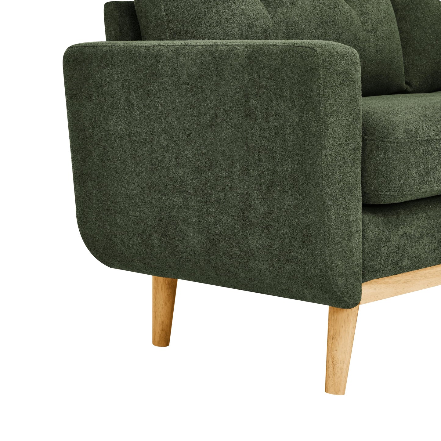 Ball & Cast 67.7" Loveseat Sofa,Mid Century Modern Love Seat Couches for Living Room,Button Tufted Upholstered Small Couch with Solid Wood Legs for Bedroom,Apartment,Office,Easy Assembly,Antique Green