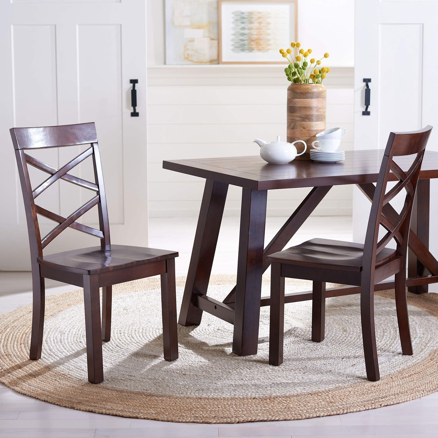 SAFAVIEH Home Collection Ainslee Brown Rectangle Dining Table