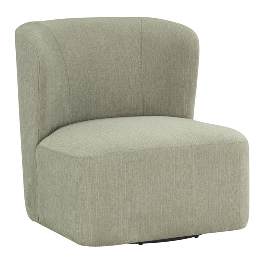 OSP Home Furnishings Lucia Modern Barrel Swivel Accent Chair, Fog Fabric