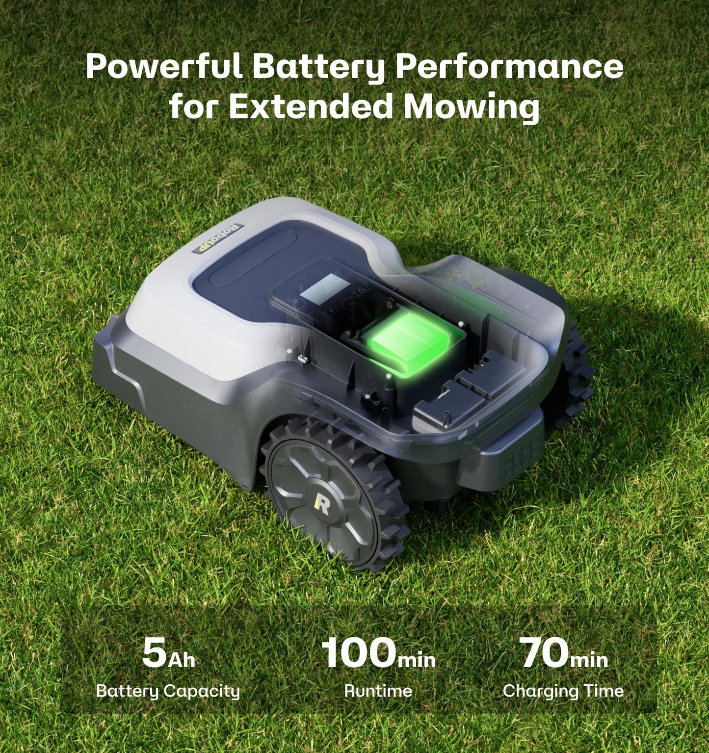 RoboUP T1200Pro Robot Lawn Mower, RTK+Vision Wire-Free Automatic Robotic Mower for 0.37 Acre, AI Obstacle Avoidance, 1.18"-2.36" Adjustable Cutting Height, Unlimited Multi-Zone Mowing Robotic Mower