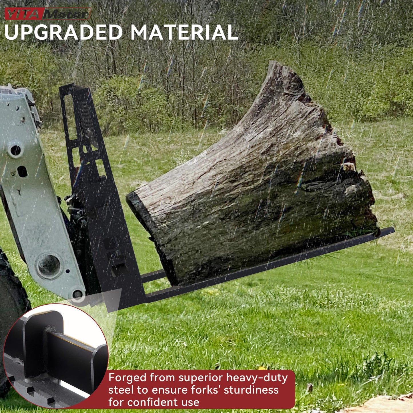 YITAMOTOR 45" 4000 lbs Pallet Forks Frame Attachment & 48" Forklift Blades