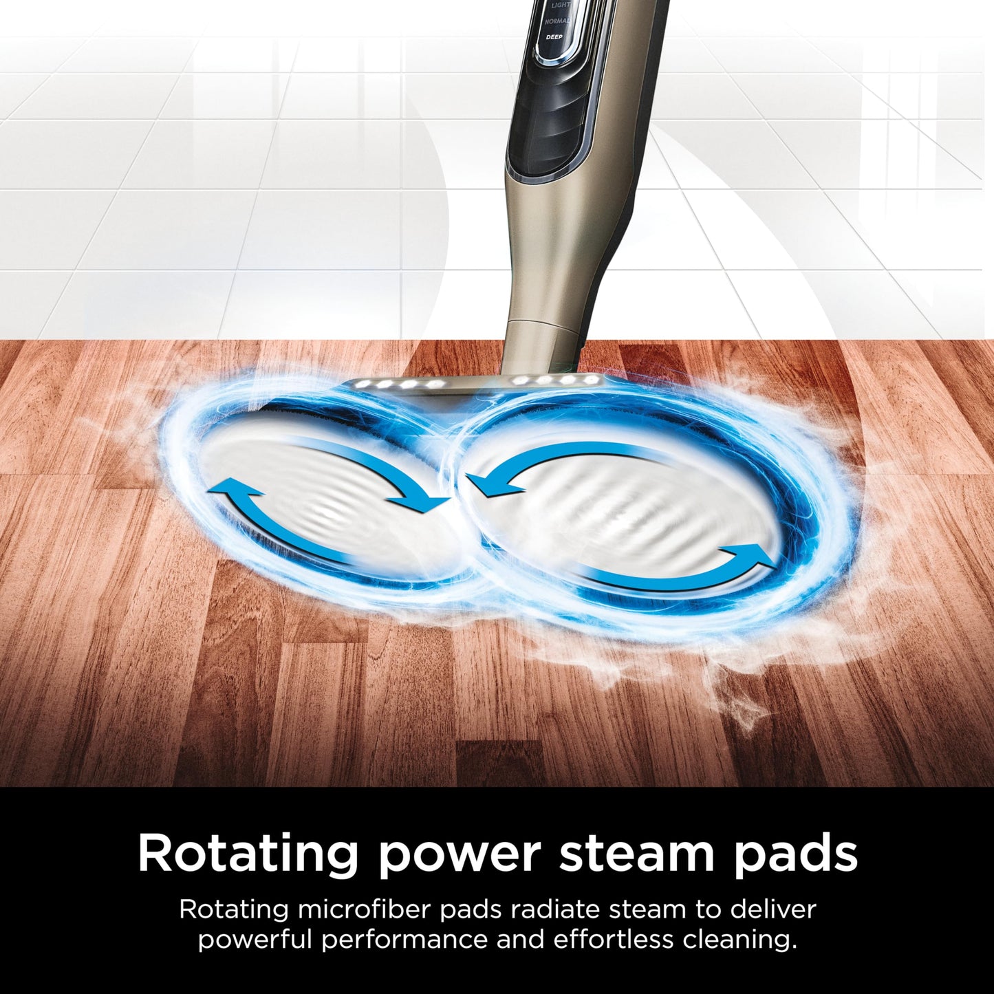 Shark S7001 Mop, Scrub & Sanitize at The Same Time, Designed for Hard Floors, with 4 Dirt Grip Soft Scrub Washable Pads, 3 Steam Modes & LED Headlights, Gold