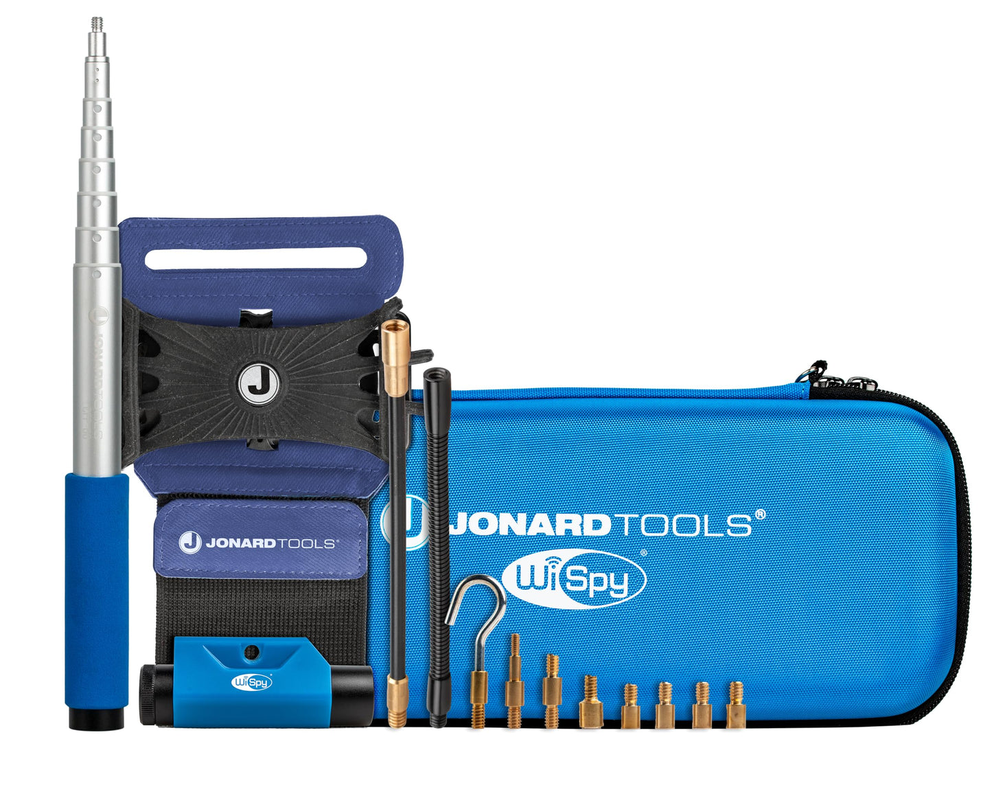 Jonard Tools Wispy CF-200 Multipurpose Wireless Inspection Camera - WiFi Borescope & Cable Pulling Tool with Telescoping Pole, Wrist Band & Rod Adapters