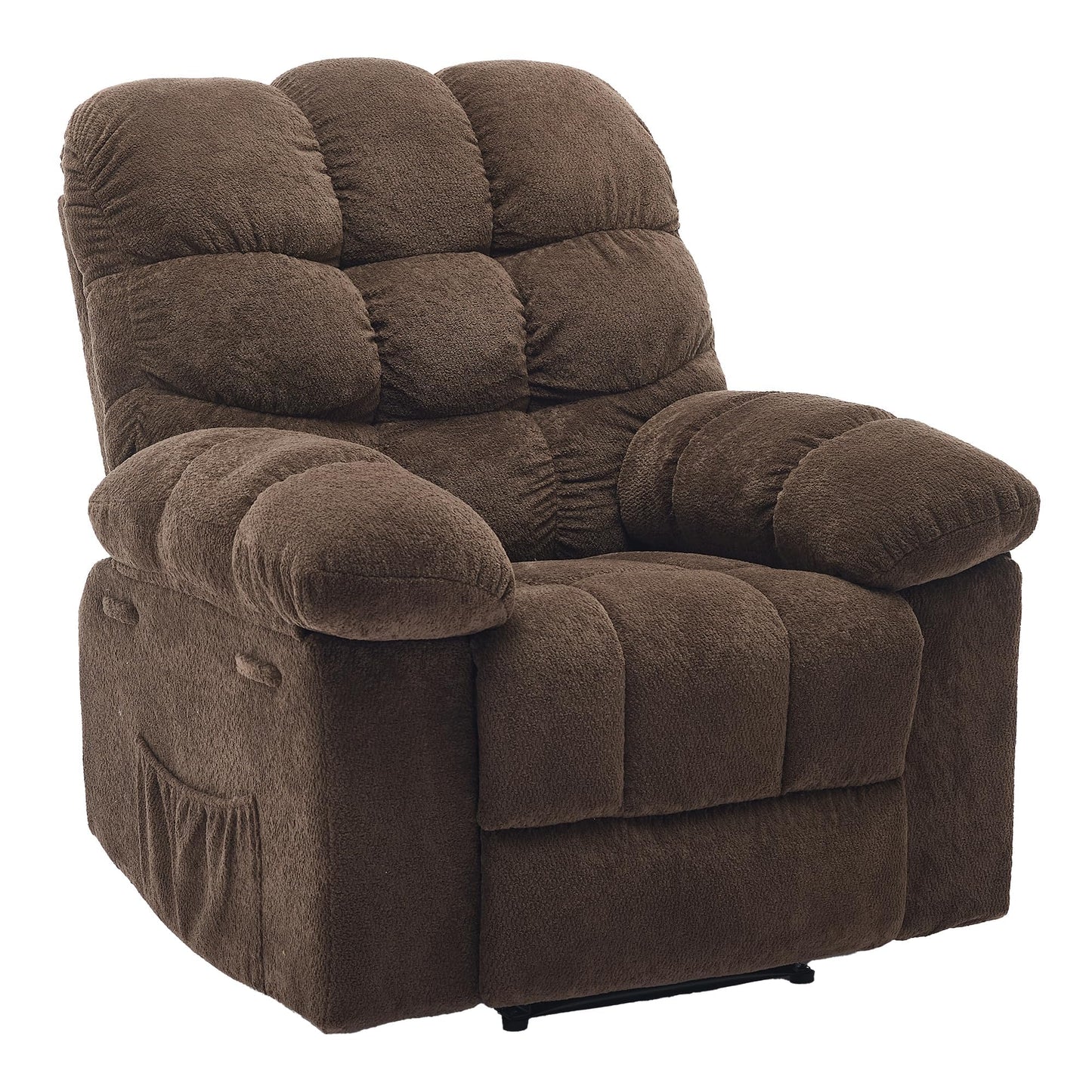 Massage & Heating Recliner Chair for Adults, 150° Manual Oversized Recliner with Extra Wide Plush Seat, Overstuffed Comfortable Single Sofa for Living Room Bedroom Home Theater for Relaxation