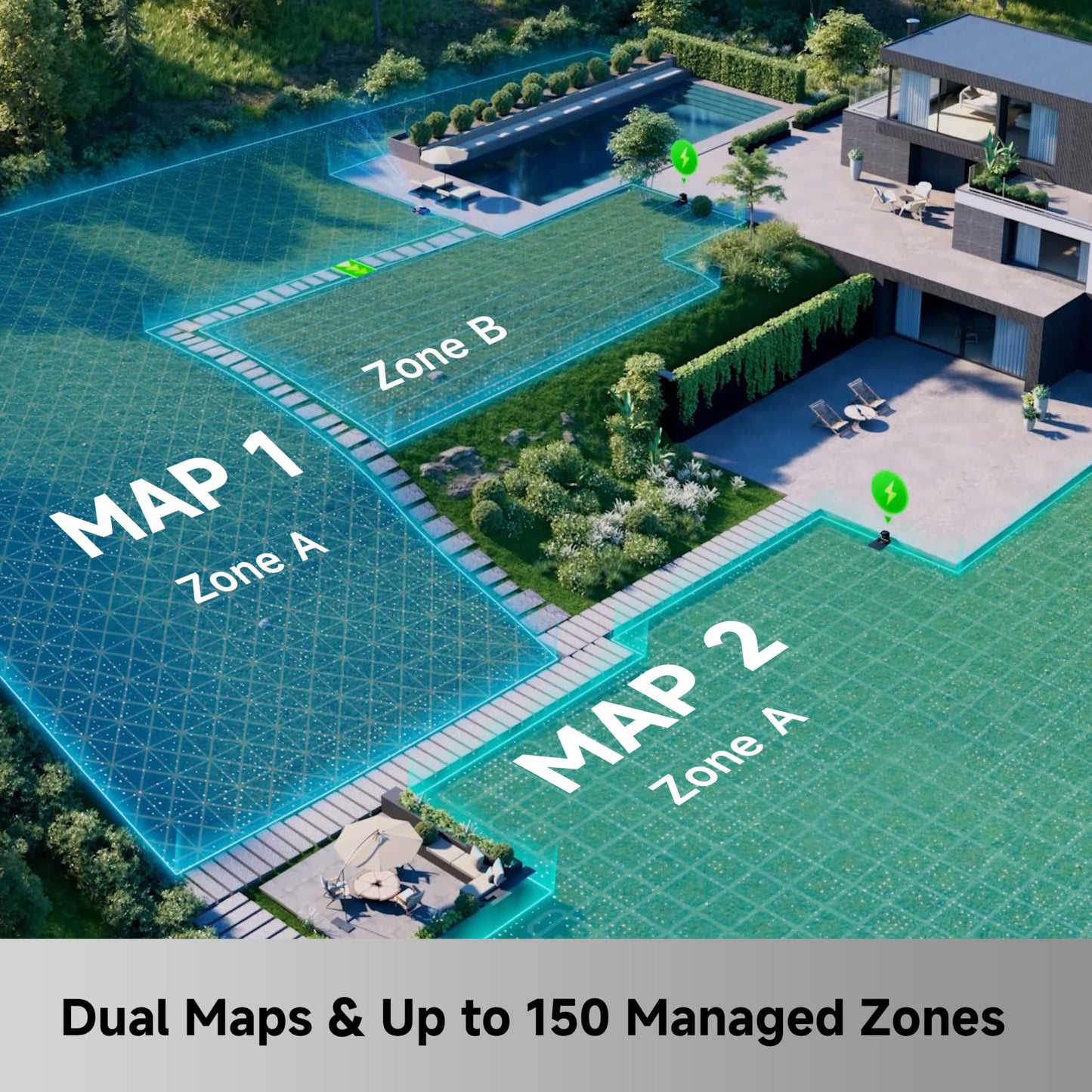 MOVA LiDAX Ultra 3000 AWD Robot Lawn Mower Wire Free RTK Free for up to 0.75 Acre*Dual Maps, 360° 3D LiDAR & AI Dual Vision Mapping, Robotic Mower with 4G, for 80% Slopes, Cutting Height 1.2”–3.9“