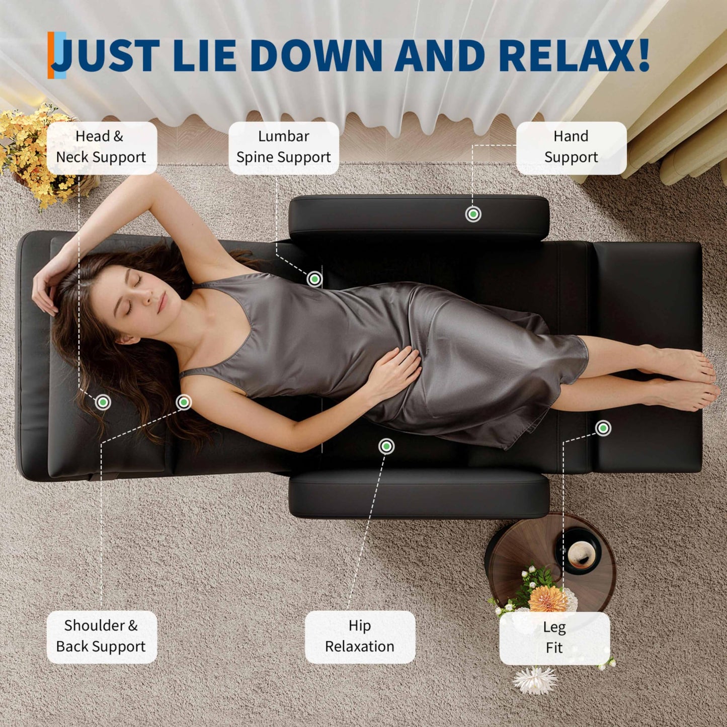 GarveeHome Power Recliner Chair with Massage and Heat, Adjustable Electric Recliner Ergonomic Overstuffed PU Leather Single Sofa, 2 Side Pockets and USB Port, Home Theater Seating for Living Room