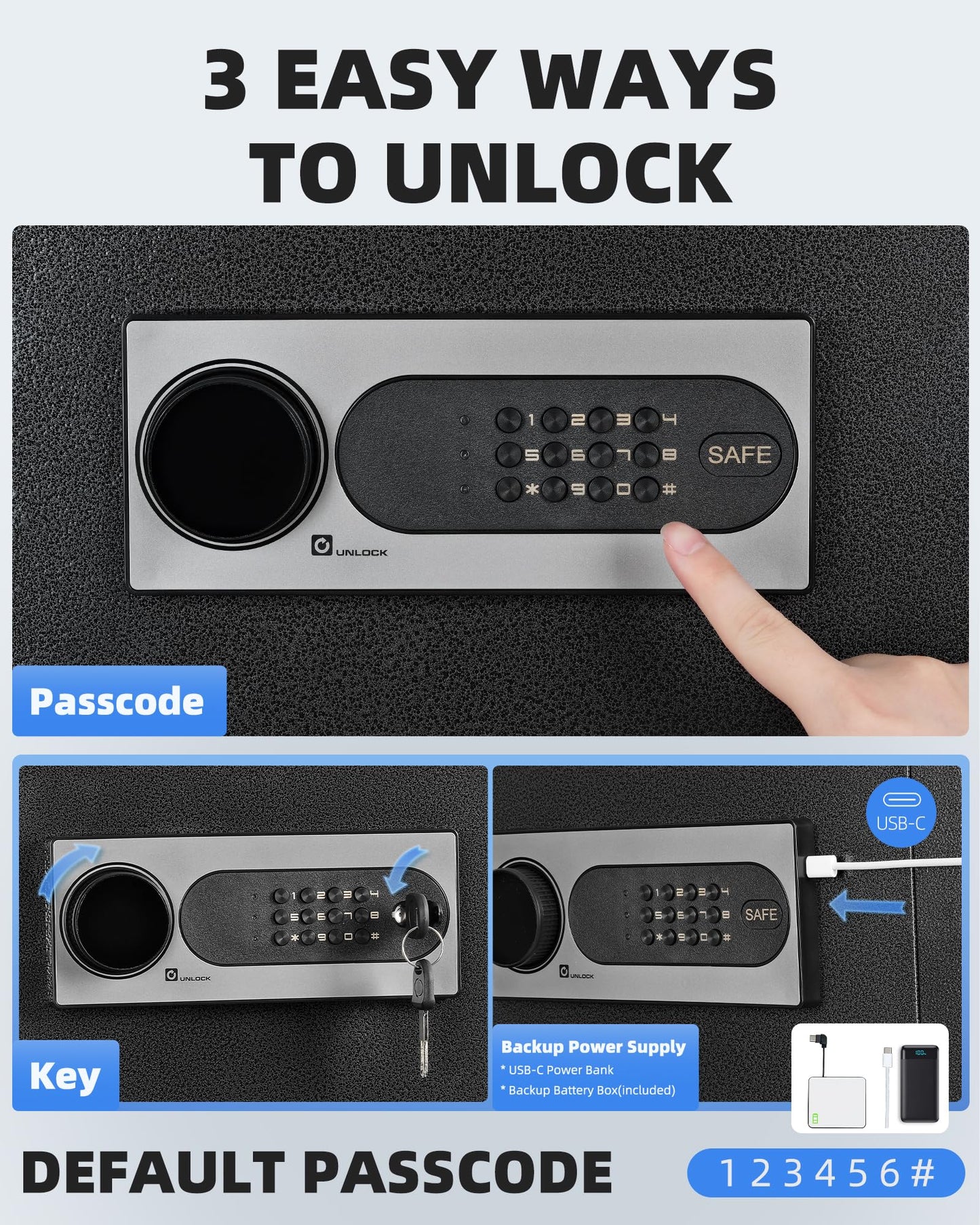DAYI Drop Safe, 2.6 Cubic Feet Deposit Box with Drop Slot, Depository Safe with Fireproof Bag for Business & Home, Cash box for Documents - DM-52